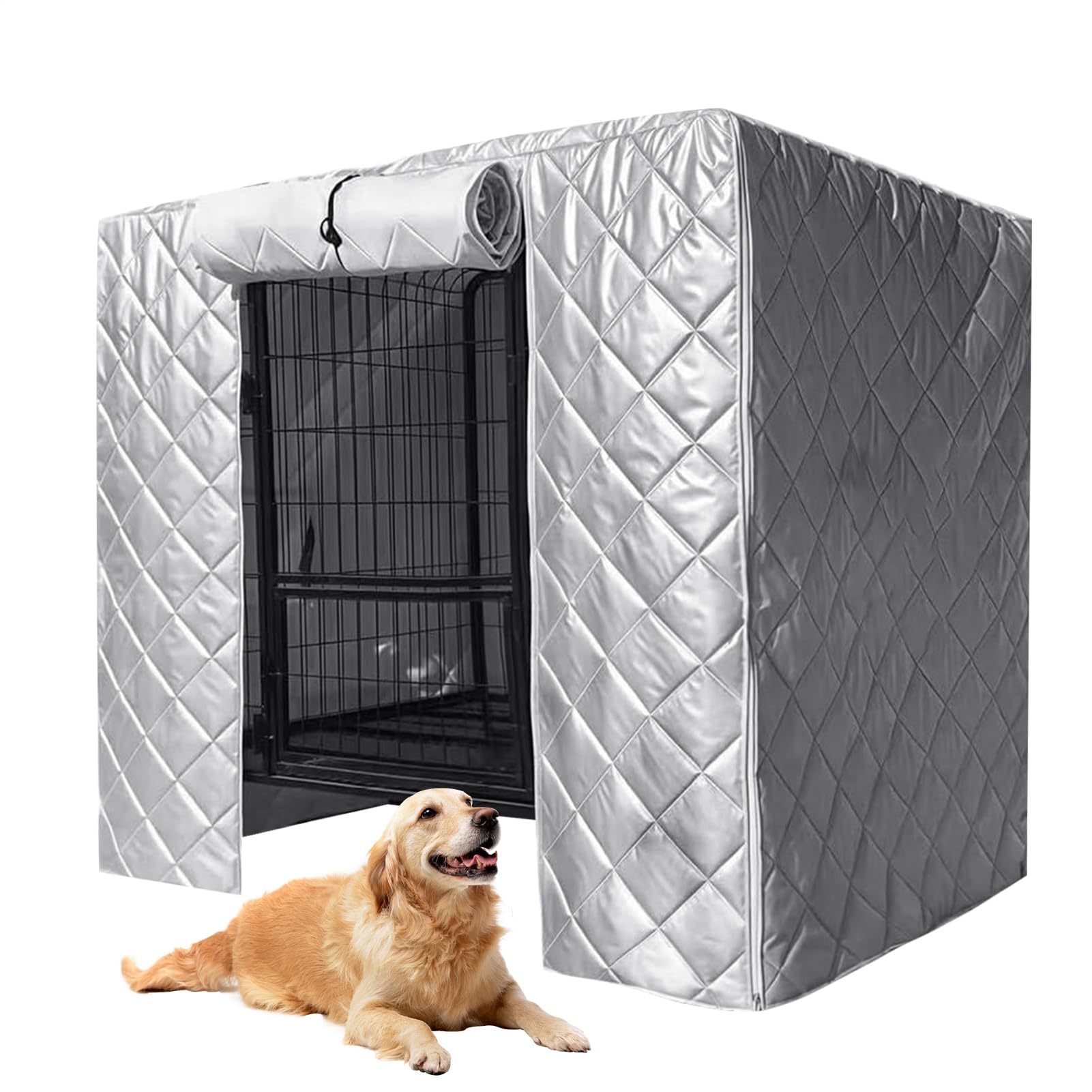 Housse Imperméable Pour Niche D'extérieur, Housse Chaude Pour Cage D'hiver, Avec Fenêtre Respirante Et Ouverture Frontale, Coton Oxford, Pour Terrasse, Jardin, Camping, Maison, Chenil Ou Autre
