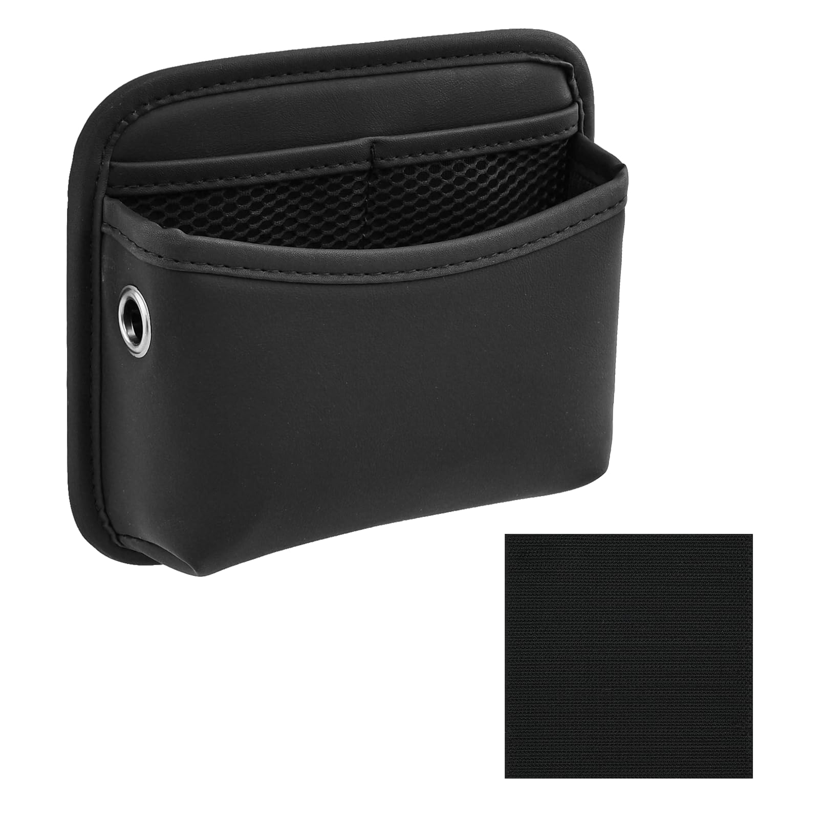 TEUYOE Car Side Pocket Organiser, PU Leather Car Seat Storage for Cell Phones, Coins, Keys, Sunglasses, Wallets, Keys, and Cards (Black)