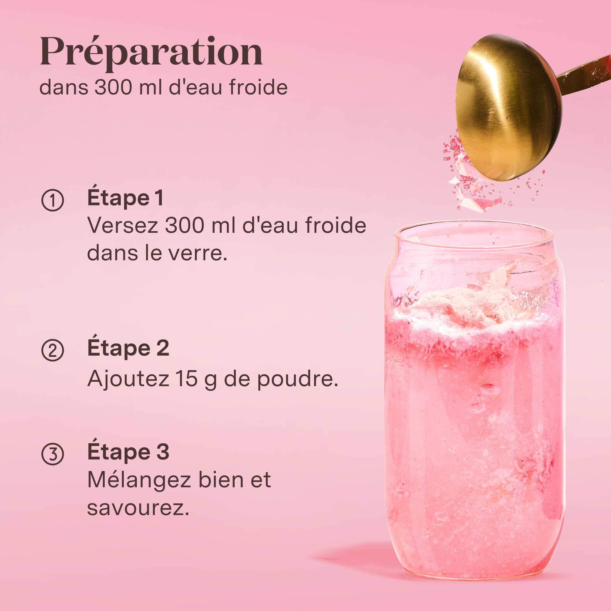 Glow25® Collagen Plus Fraise – vitamine C, zinc, biotine – peptides 1, 3 | Collagen plus fraise avec vitamine C, zinc et biotine – peptides type 1 et 3 – saveur fraise