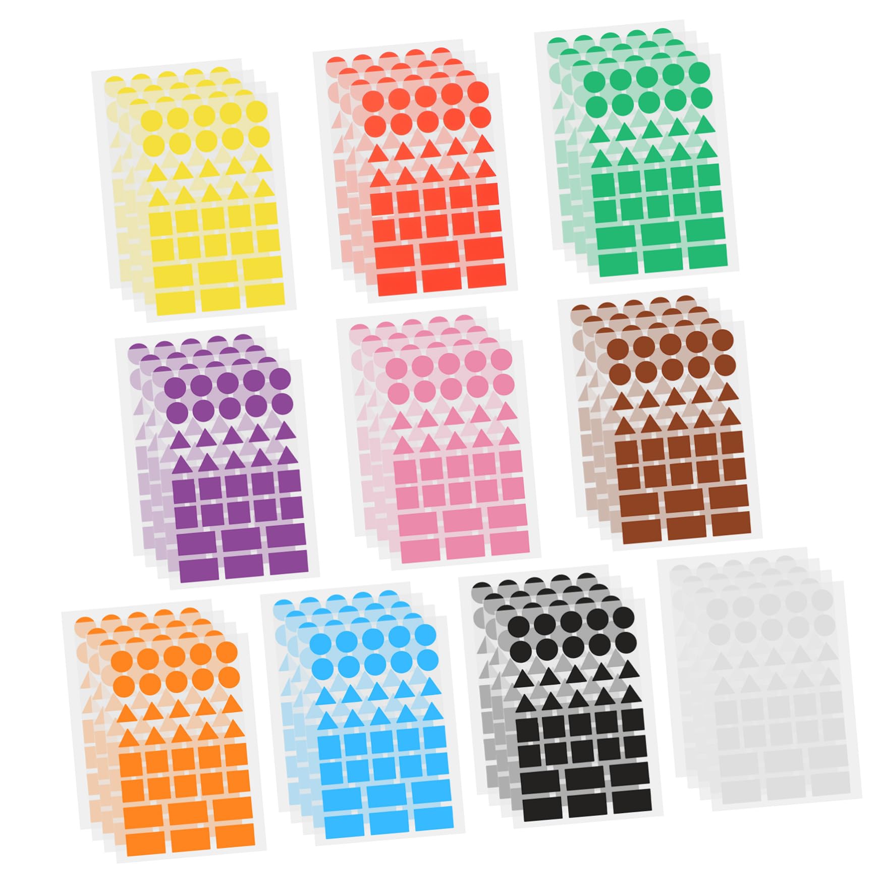 100 Fogli Etichette Adesive Scrivibili Multiformato Colorati per Organizzazione Smistamento e Etichettatura Documenti Adesivi Resistenti e Facili da Rimuovere per Ufficio e Casa