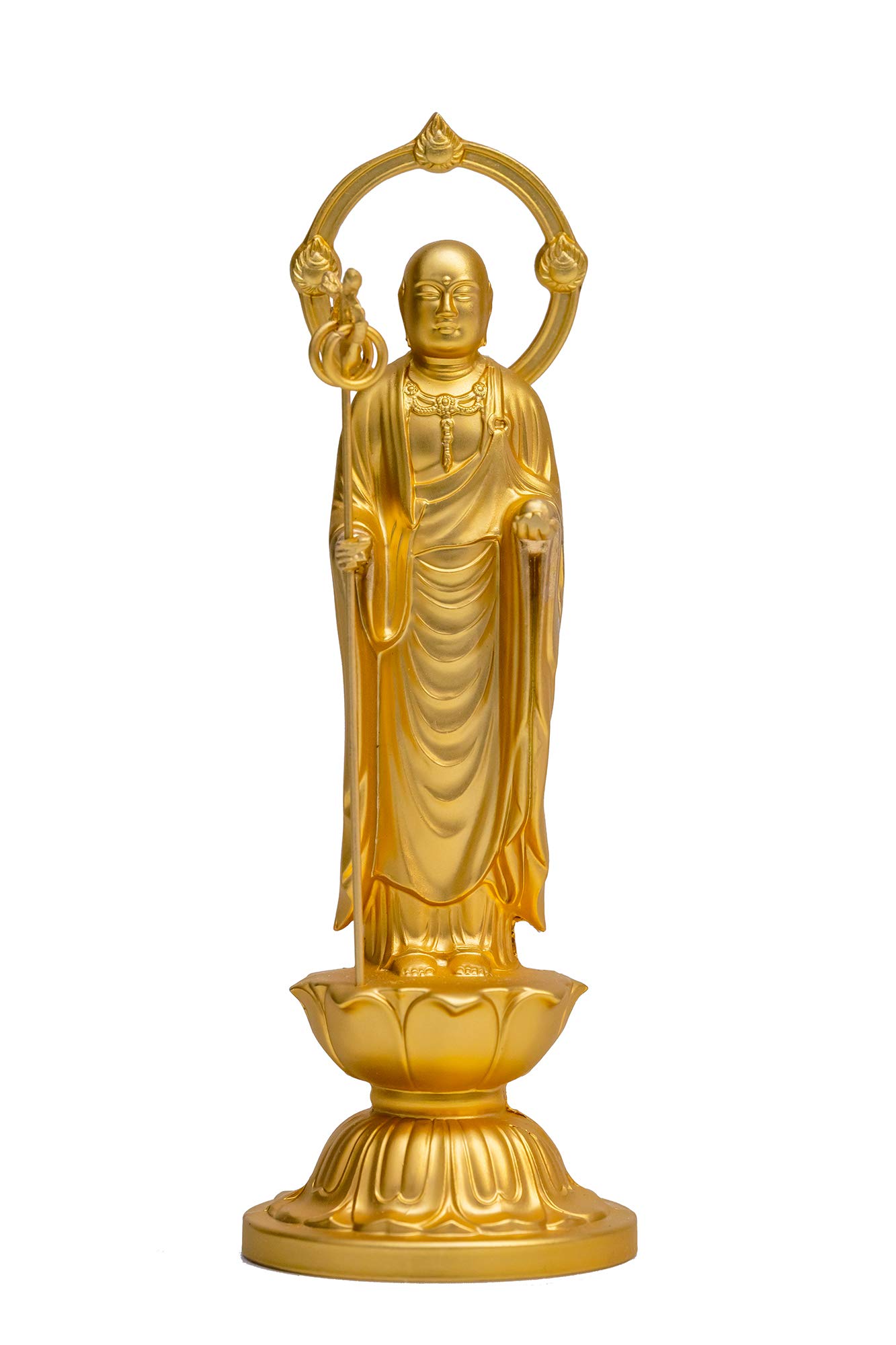 Amazon｜仏像 地蔵菩薩 10.5cm(金メッキ/24金) 仏師：牧田秀雲 原型＿ 