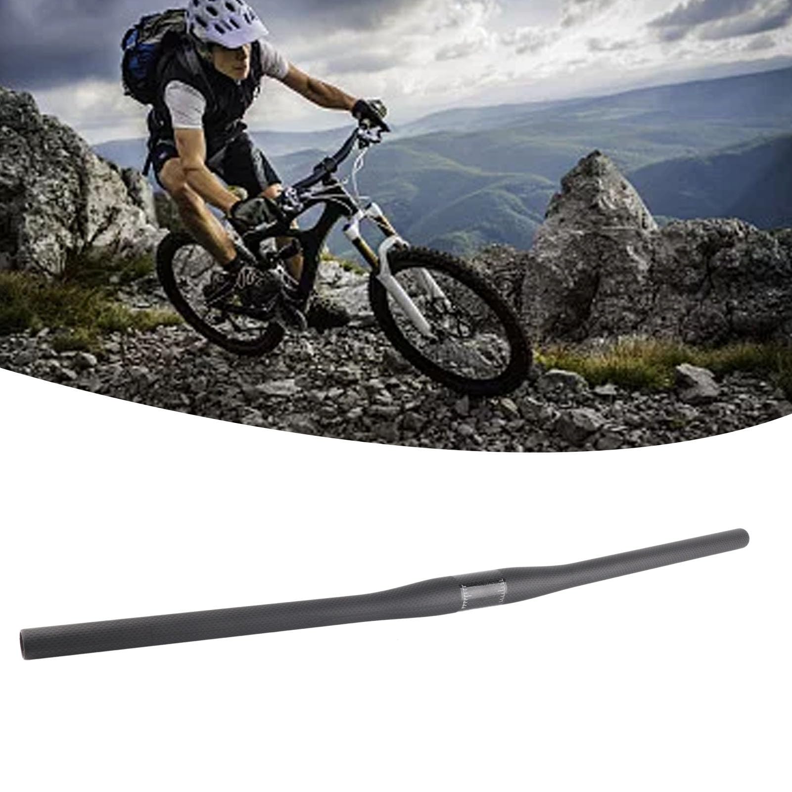 Manubrio per Bici 3K Barra Piatta Dritta in Fibra di Carbonio Nera Opaca Accessori per Bici Leggeri e Resistenti per da Strada Mountain Bike