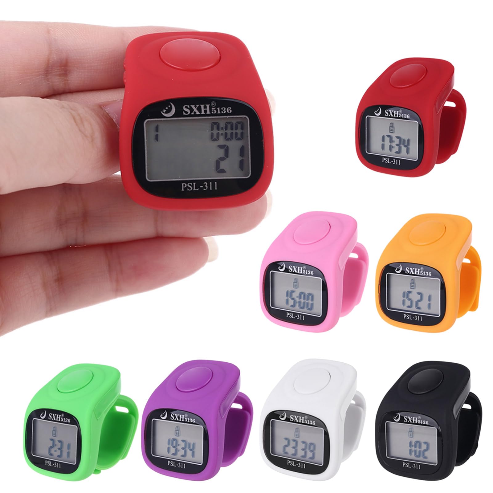 6 Digital Finger Tally Counter 8 Channels With LED Backlight For Time Chanting Prayer Silicone Electronic Hand Coun Digital Tasbeeh