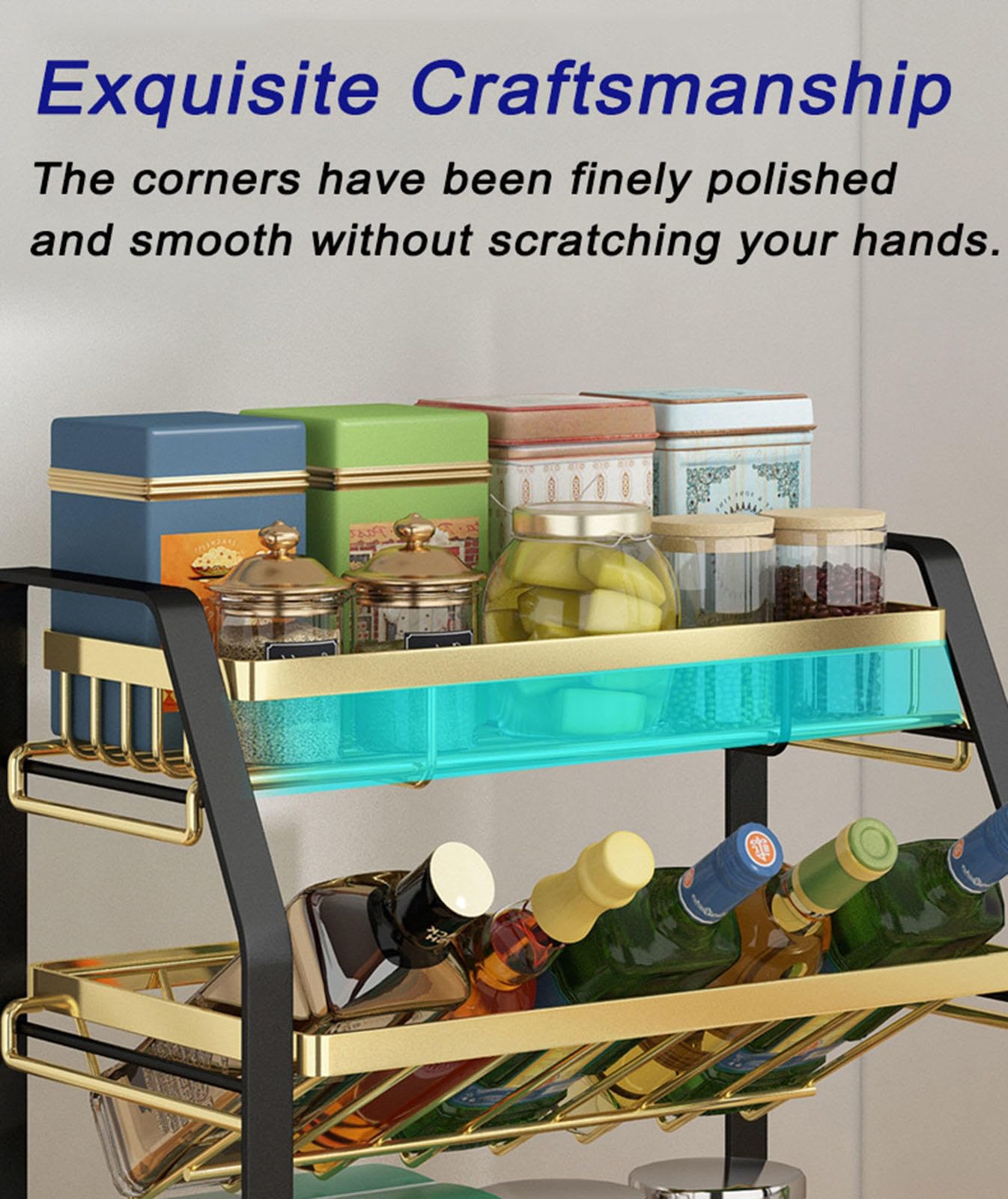Estante para Especias de 3 Niveles, Organizador de Cocina, Estante para Especias, Estante para condimentos, Estante para condimentos para encimera, extraíble