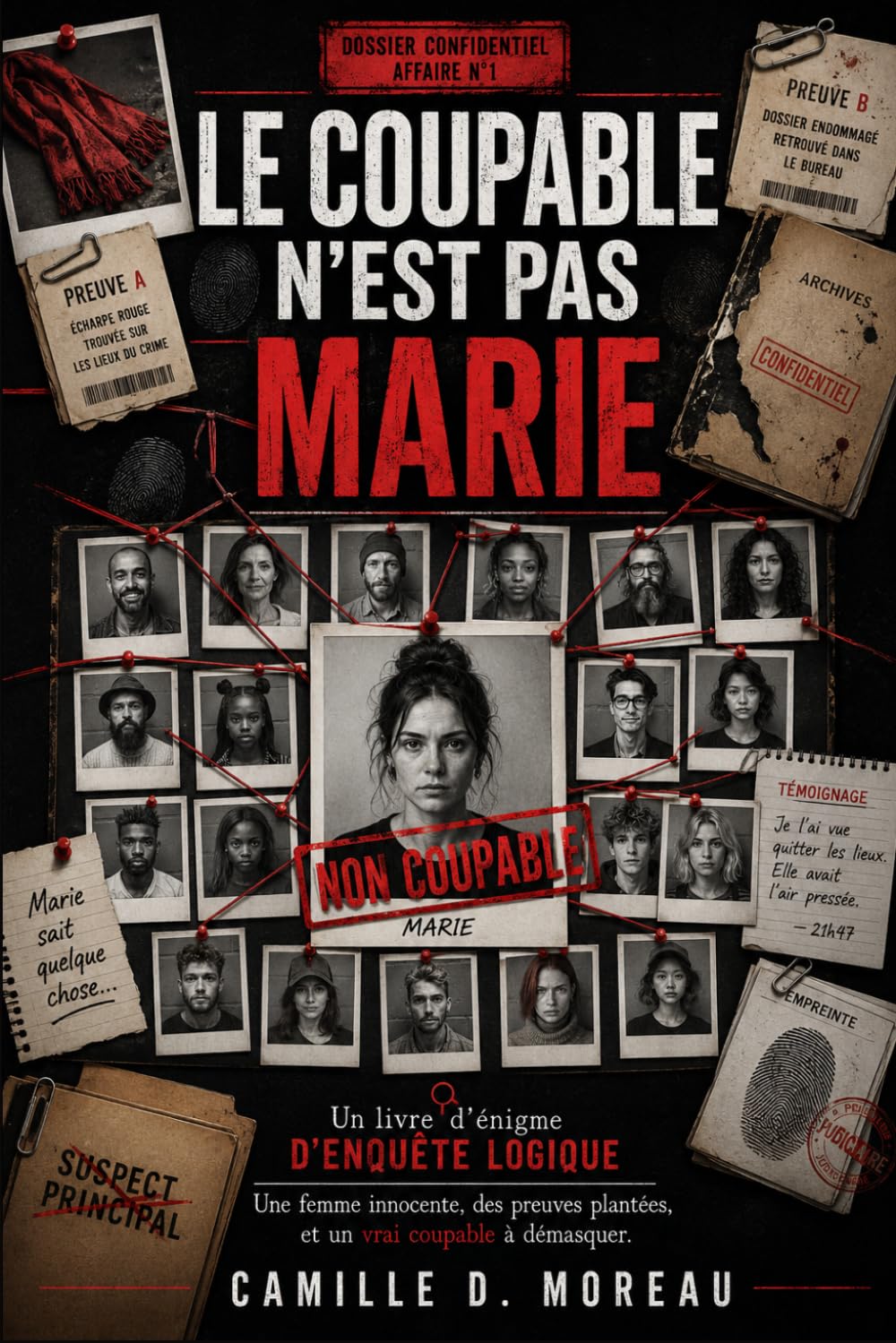 LE COUPABLE N'EST PAS MARIE: Un livre d'énigme d'enquête logique - Une femme innocente, des preuves plantées, et un vrai coupable à démasquer