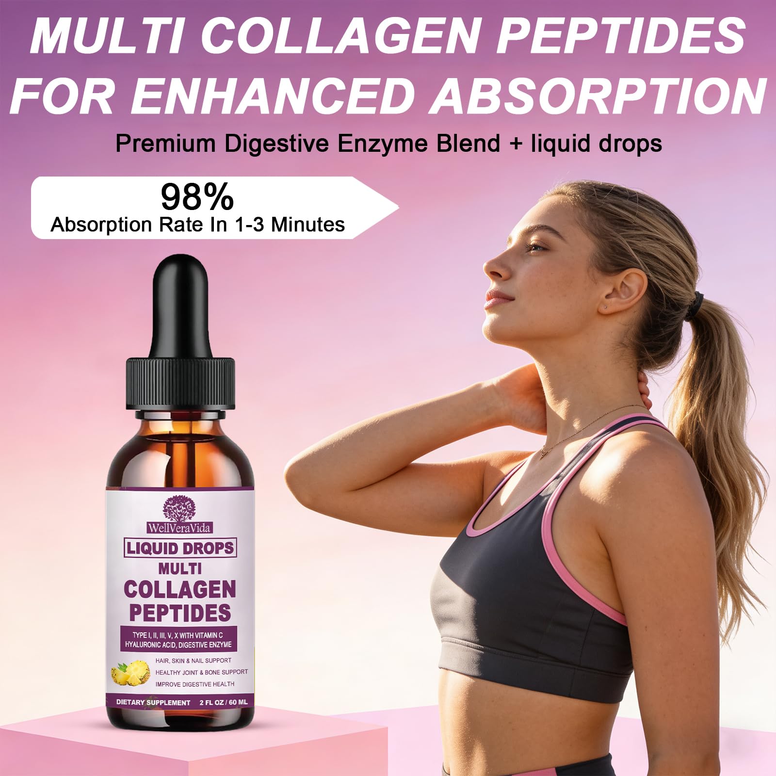 Liquid Collagen for Women & Men, Multi Hydrolyzed Collagen Peptides — Amazon image 5