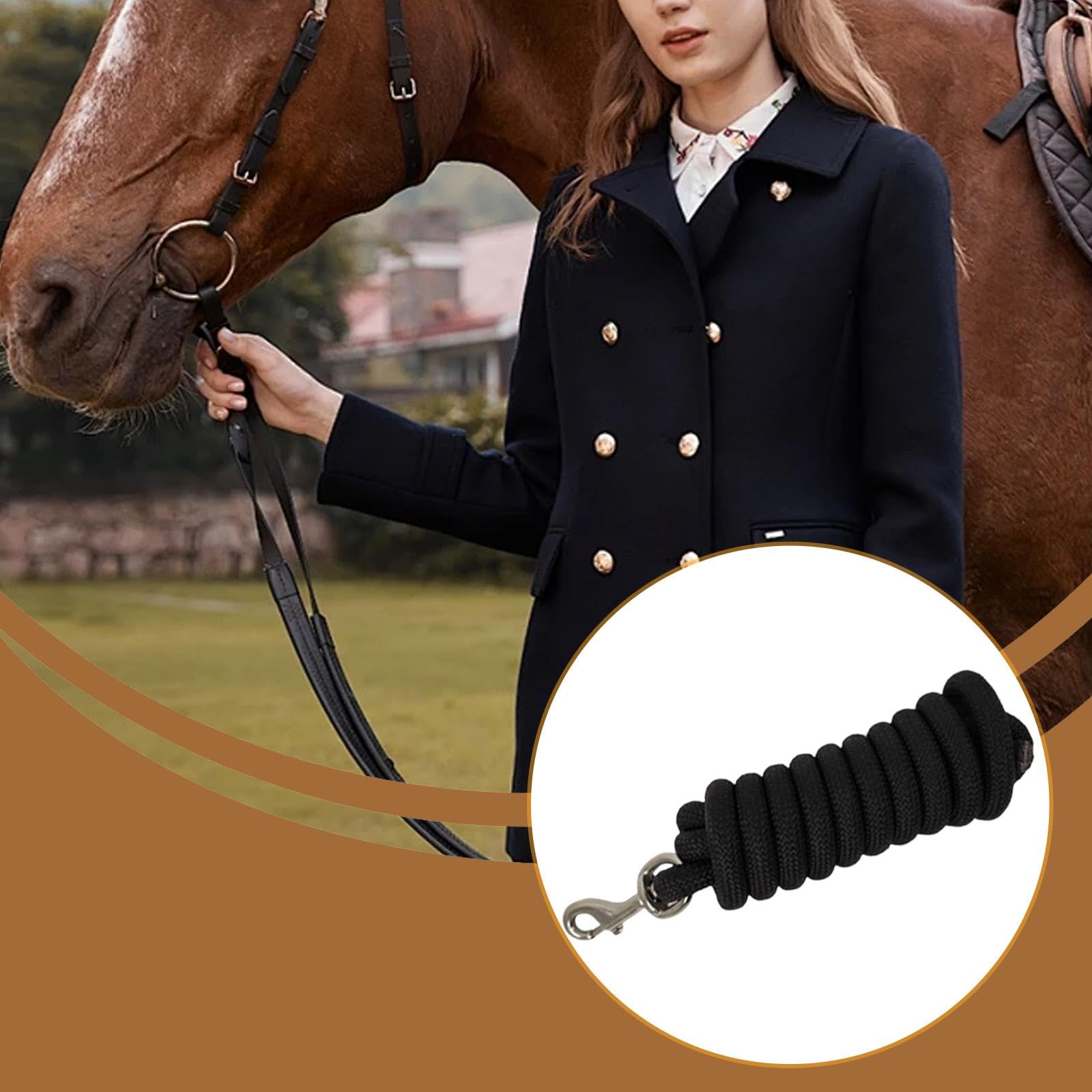 Longe pour Cheval, rênes Robustes pour l'entraînement, Longe de Performance pour Chevaux, Attache Rapide pour Licol pour Animaux de Compagnie