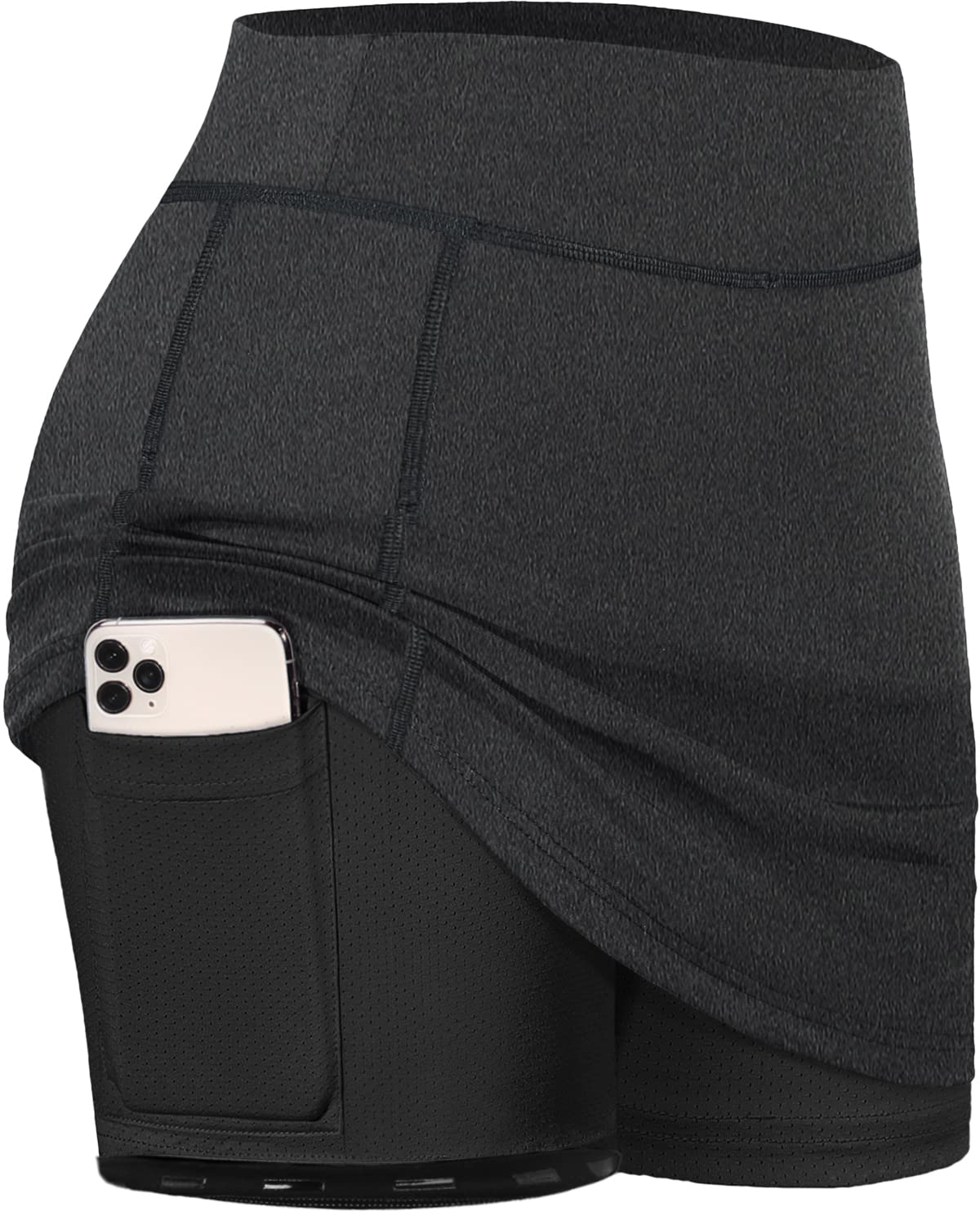 Liner Non-Slip Belt Golf Skorts Skirts for Women with Pocket XS-2XL, Carbon Black Non-slip Belt, Medium-image-45