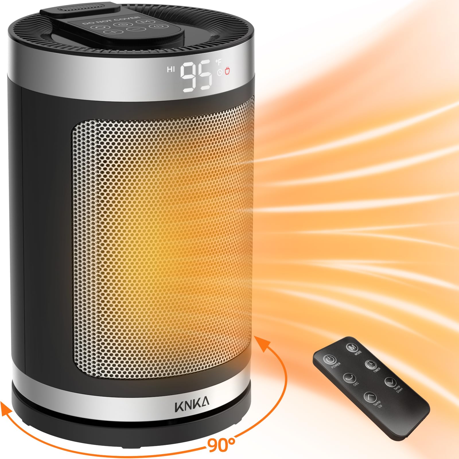 KNKA Space Heater, Portable Heater with Thermostat, 90° Oscillation, 4  Mode, 12H Timer, 1500W Fast Heating Electric Space Heaters for Indoor Use,  Bedroom, Home, Office - ETL Certified, 9.4 : Amazon.ca: Home