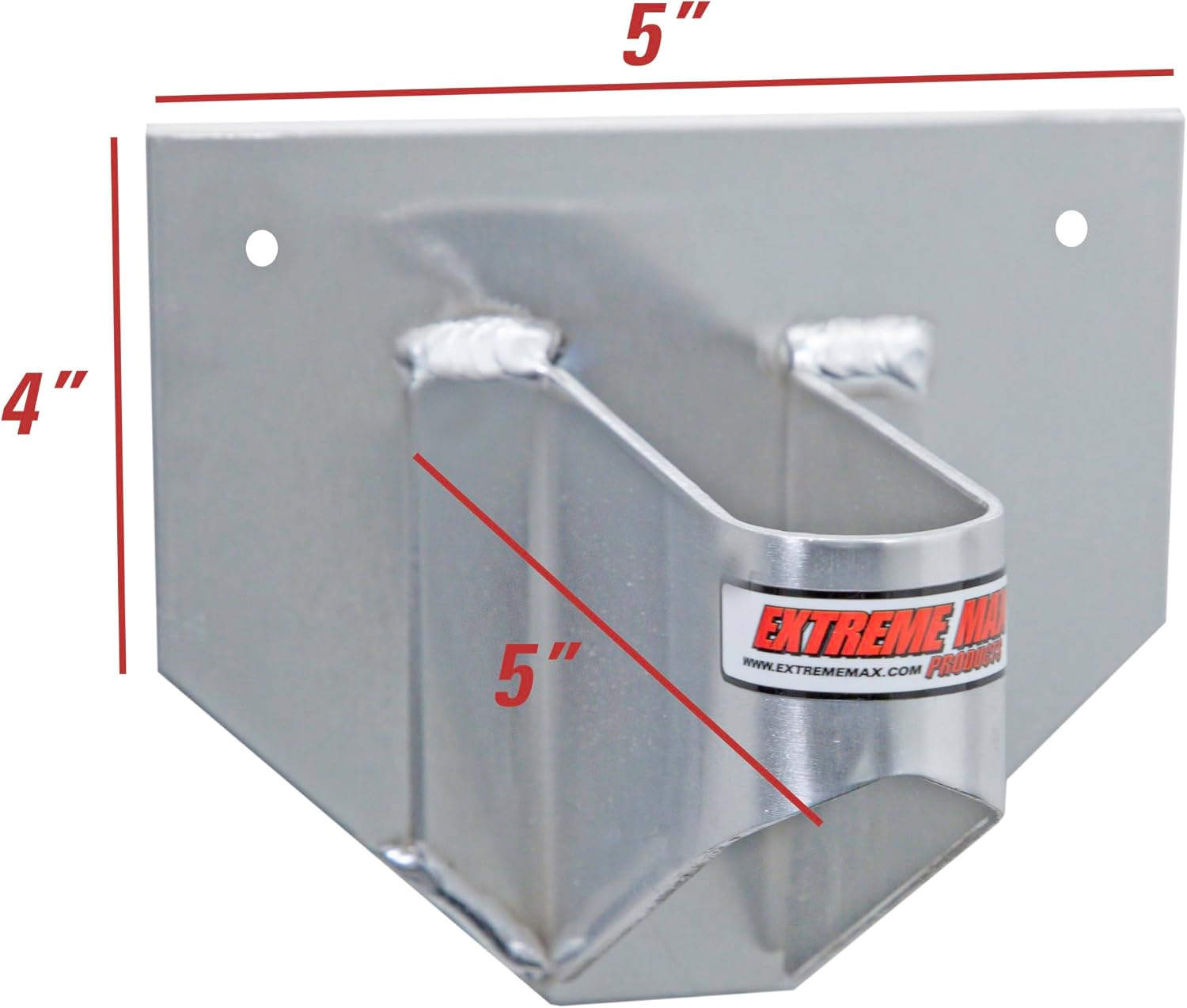 Extreme Max 5001.6638 Universal Wall-Mount Aluminum T-Handle Tool Holder for Enclosed Race Trailer, Shop, Garage, Storage - Silver