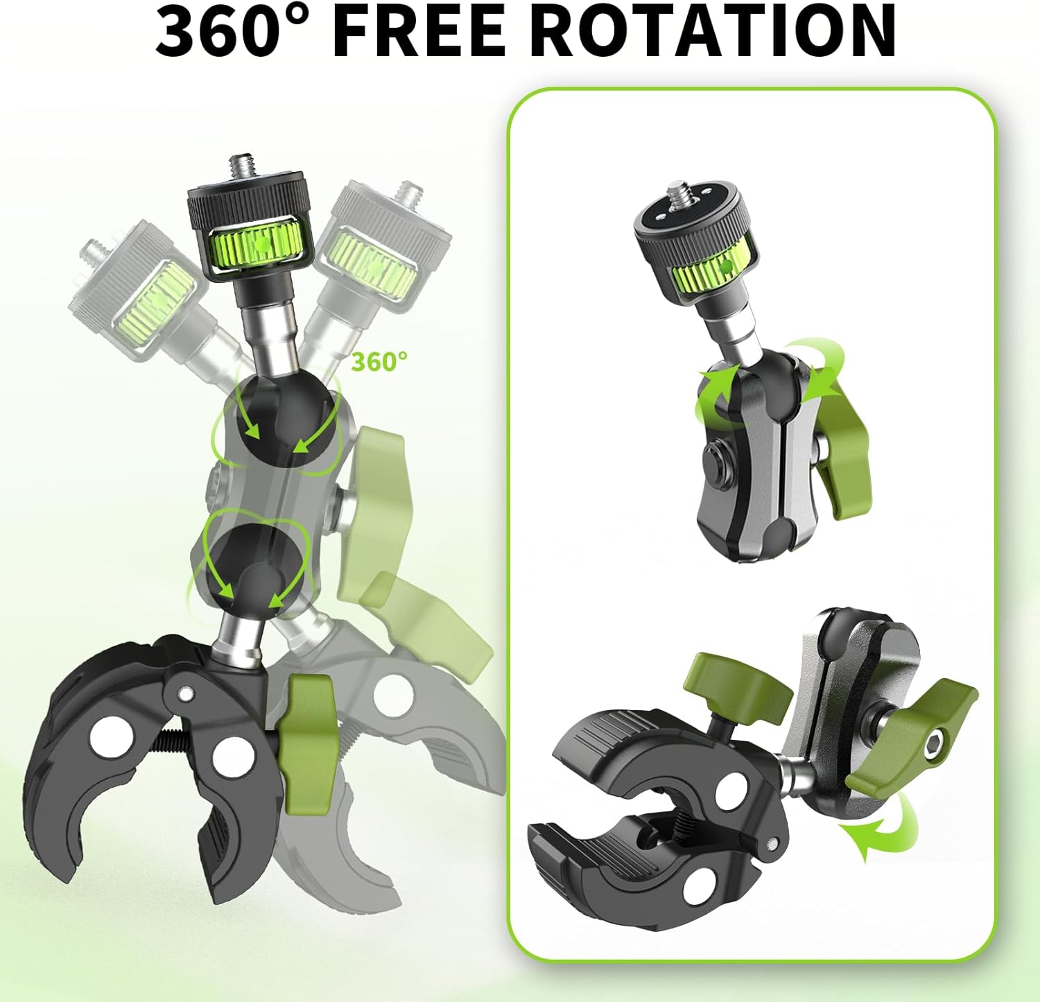 Starlink Mini Mount,Adjustable Clamp Mount with 1/4" Tripod Adapter Compatible 2024 & 2025 Starlink Mini Pipe Adapter,Wind & Vibration Proof for RV, Camper, Roof Rack, Balcony, and More (Aluminum)