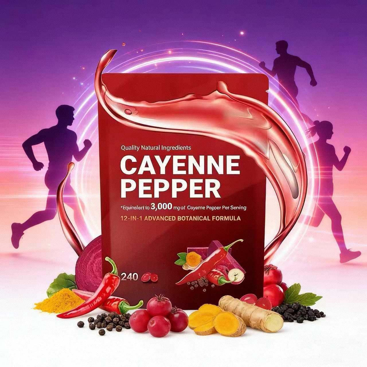 Integratore di pepe di Cayenna Gxsae, supporta la salute delle gambe, dell'apparato digerente e dell'intestino, formula avanzata per vitalità e benessere,1PCS