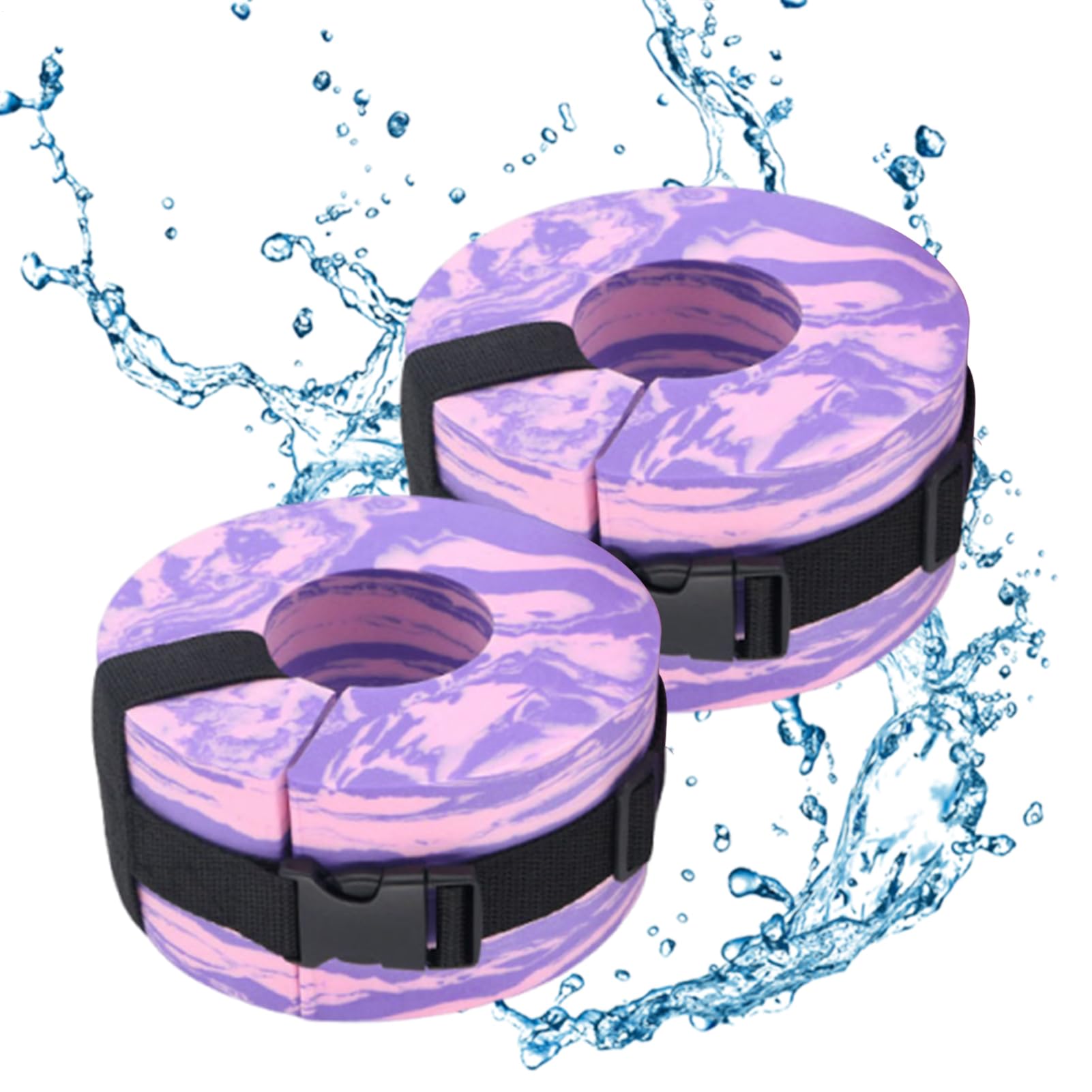 Pesas de tobillo de agua - Puños de agua de natación para gimnasio, aeróbicos acuáticos Fitness Natación Anillo flotador de natación, Pulseras de tobillos portátiles ajustables, Equipo de piscina |
