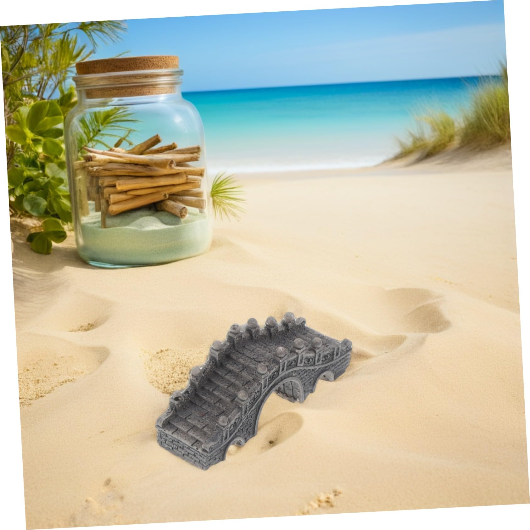 Toyvian 5pièces Décoration Aquarium Japonais Ornements pour Aquarium Ornement De Pont Suspendu Petit Pont Décoration De Jardin Féerique Miniature De Jardin Miniatures