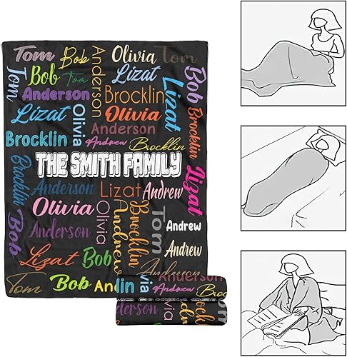 Miniatura 8 de Manta personalizada con muchos nombres, manta de bebé personalizada para niños, manta de franela para cama, manta de Navidad personalizada, regalos