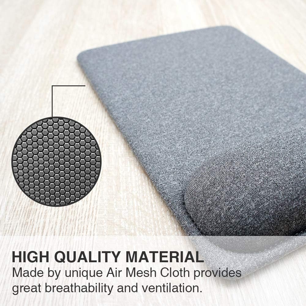Tappetino Per Mouse Ergonomico Con Supporto Polso | Antiscivolo | Grigio | Per Digitazione Comfortevole - Foto 11