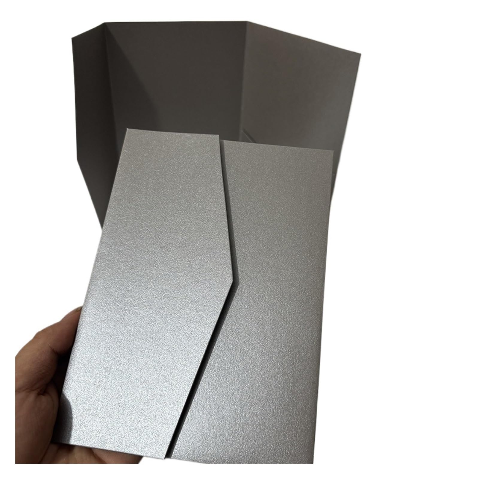 Koperty na zaproszenia, Tri Fold Pocketfold Blank Invitation Envelopes For DIY Wedding Pack Of 25 Pcs Multicolor(Metallic Silver)