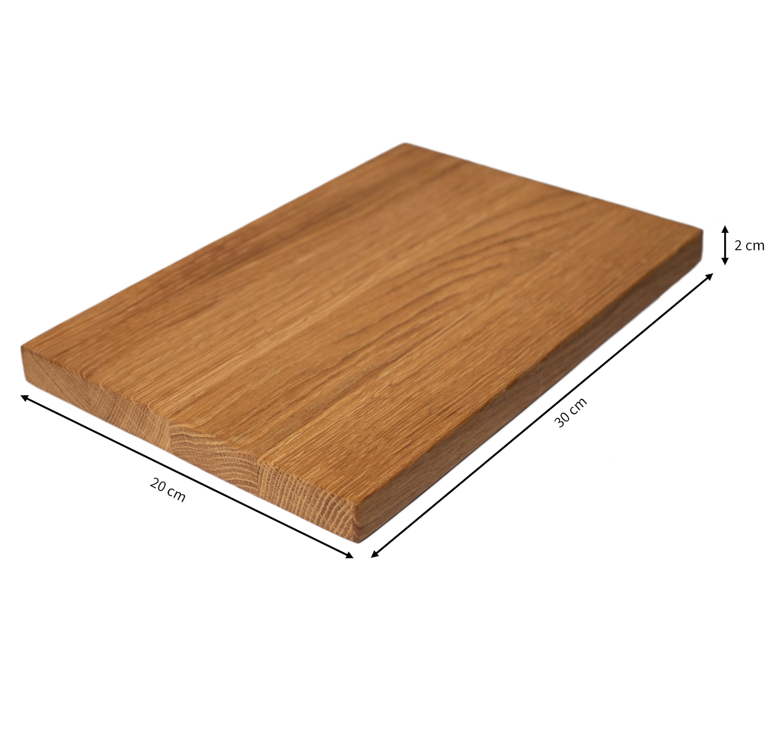 Kopshouten snijplank van eikenhout - 50 x 40 x 4 cm - Harens Hout