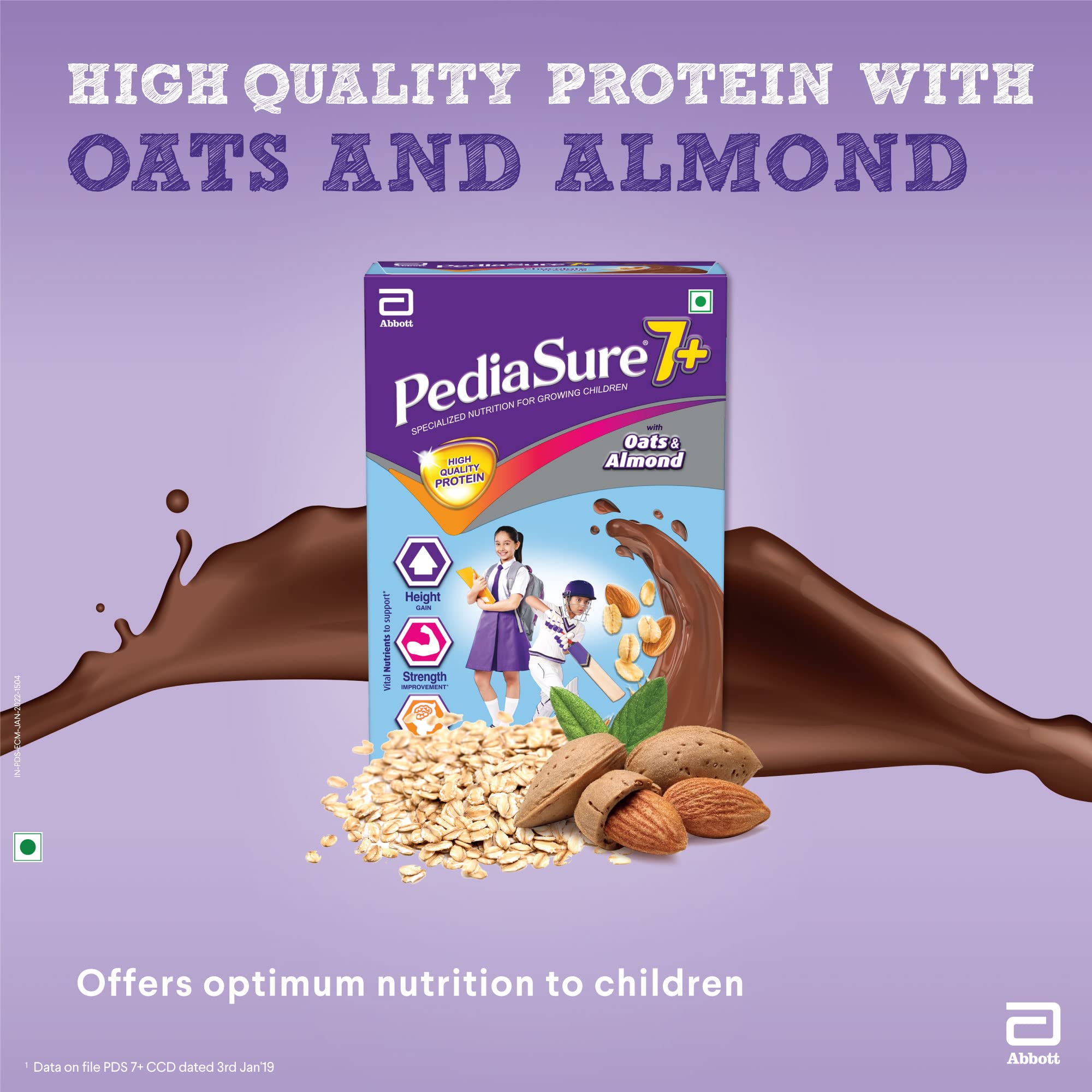 Pediasure 7+ Specialized Nutrition Drink Powder 400g, Premium Chocolate Flavour, Scientifically Designed Nutrition for Growing Children, Supports Height Gain, Muscle Strength &Brain Development 3
