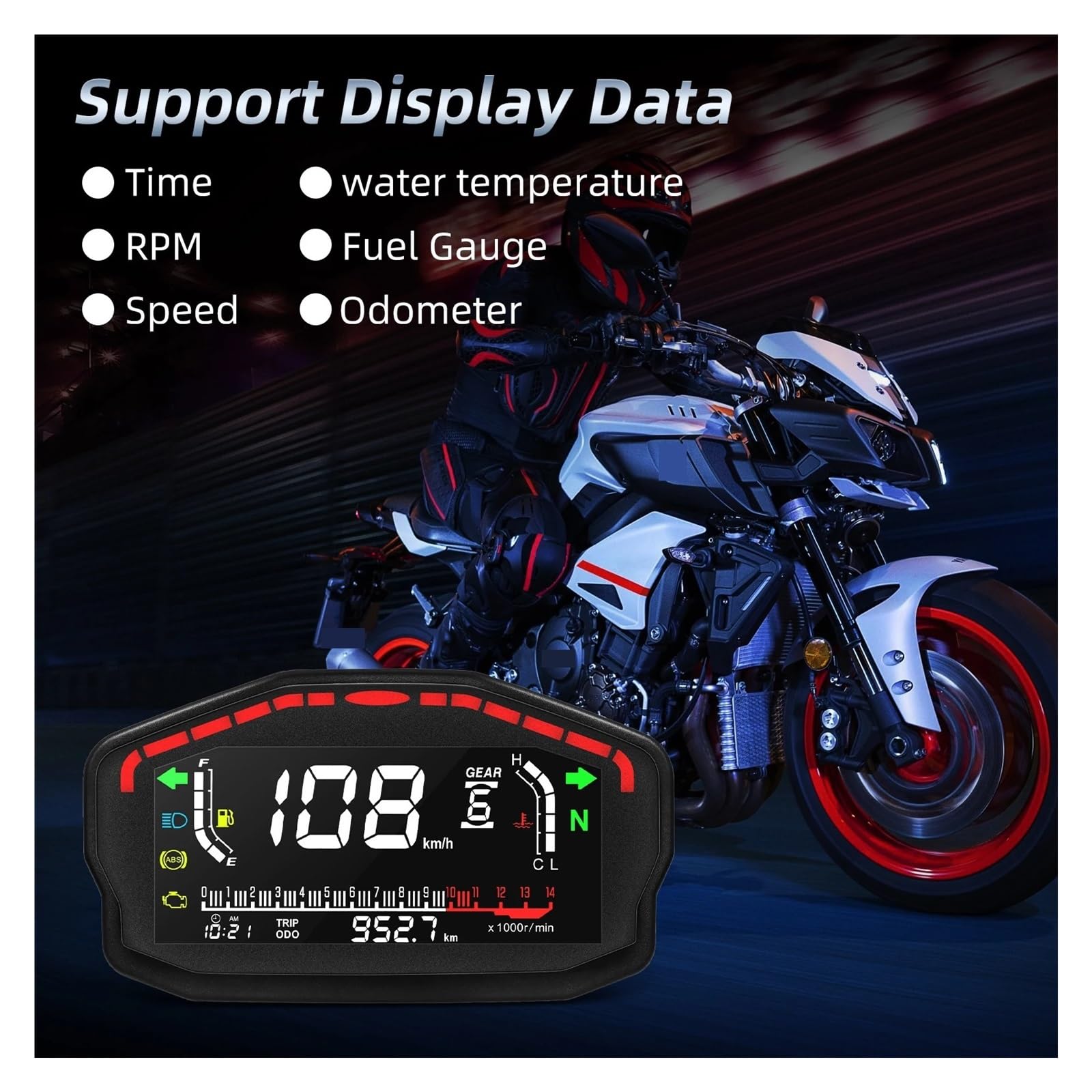 moto digitale tachimetro Accessori Moto Cruscotto Digitale Contachilometri Universale 2 4 Cilindri