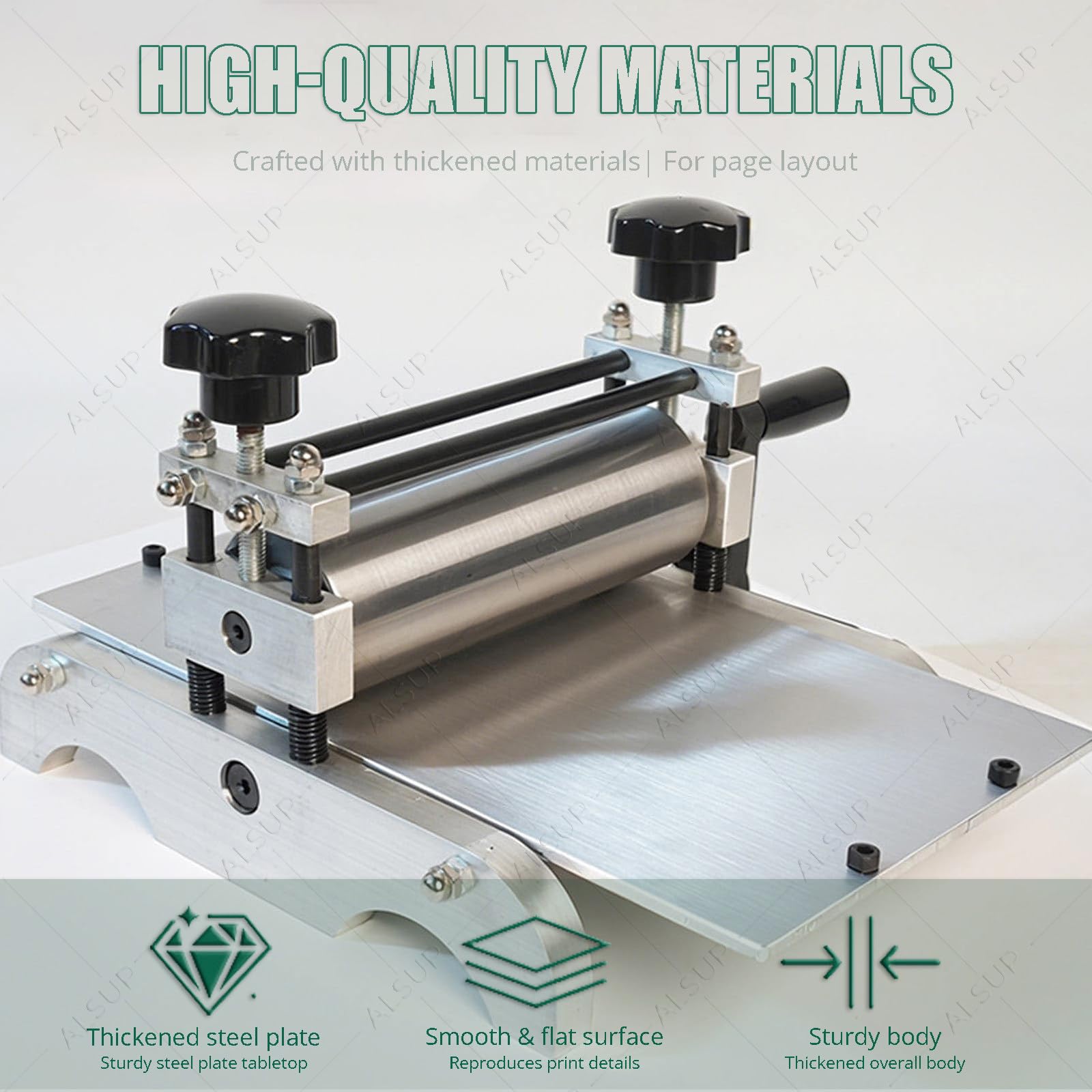 Máquina de grabado manual con altura de rodillo ajustable, prensa de grabado profesional de escritorio para papel, madera y placa de cobre
