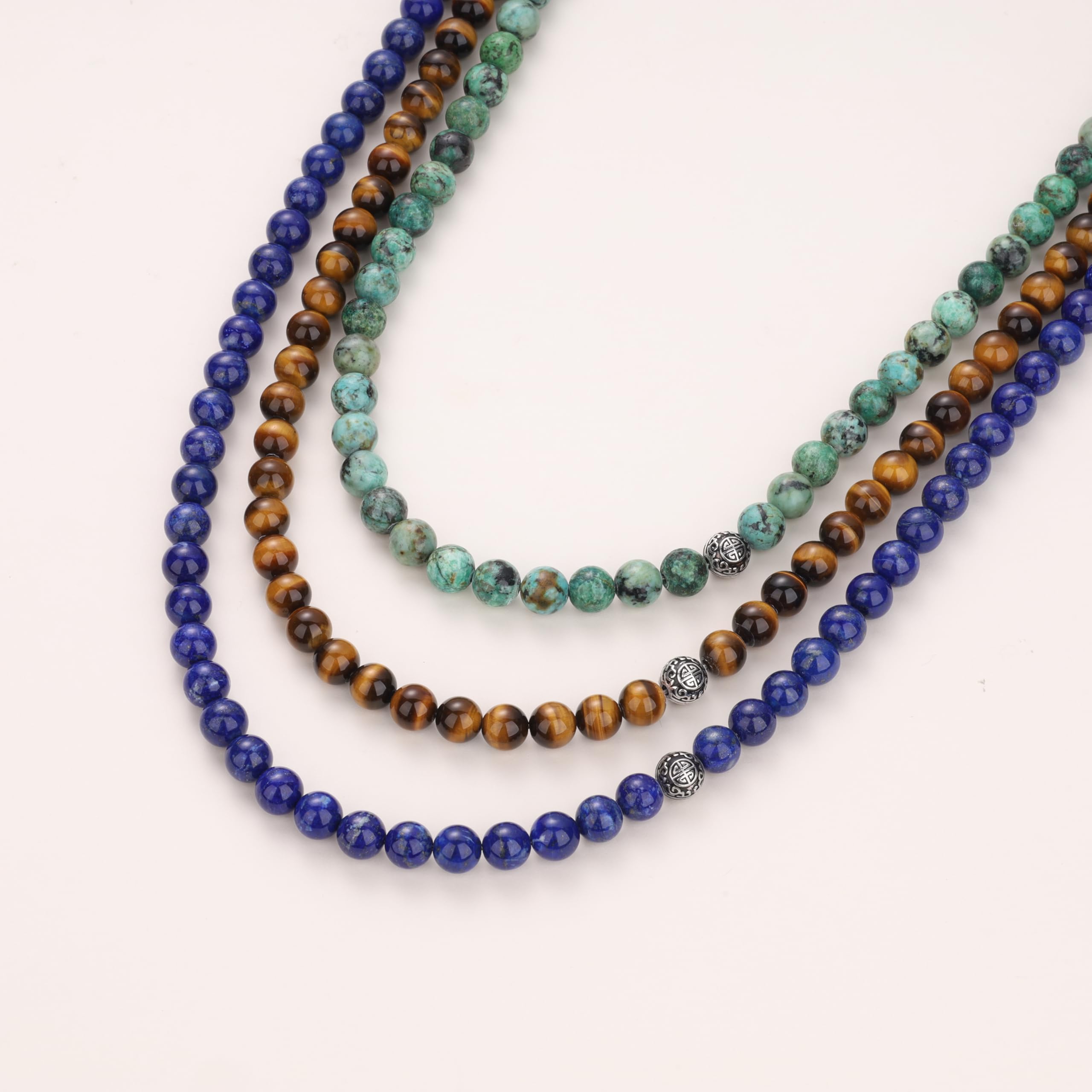 COAI Collana con Perle in Pietre Naturali e Perla Amuleto Shou in Argento