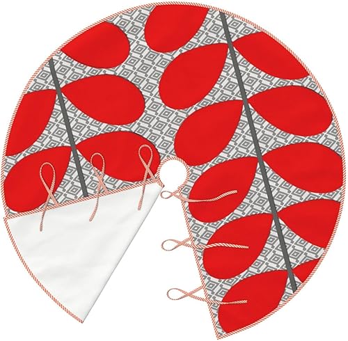 Miniatura 3 de Falda de árbol de Navidad de 30 pulgadas, hojas danesas de mediados de siglo, falda de árbol de Navidad para fiestas de vacaciones, decoración de