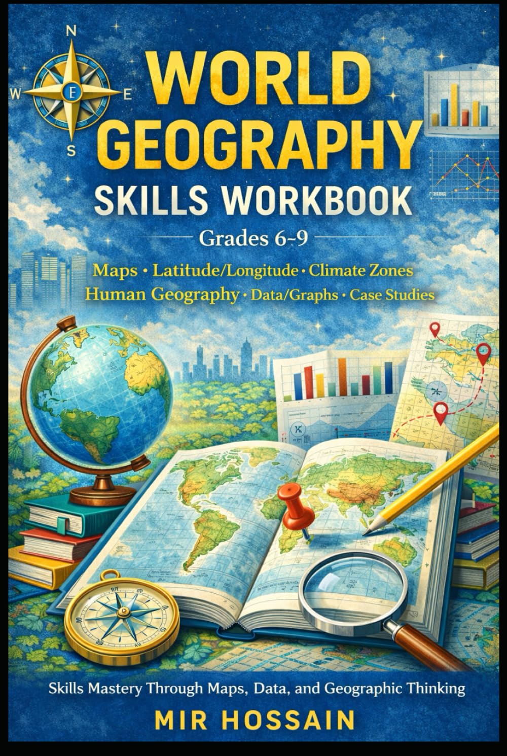 WORLD GEOGRAPHY SKILLS WORKBOOK Grades 6–9: Maps • Latitude/Longitude • Climate Zones • Human Geography • Data/Graphs • Case Studies