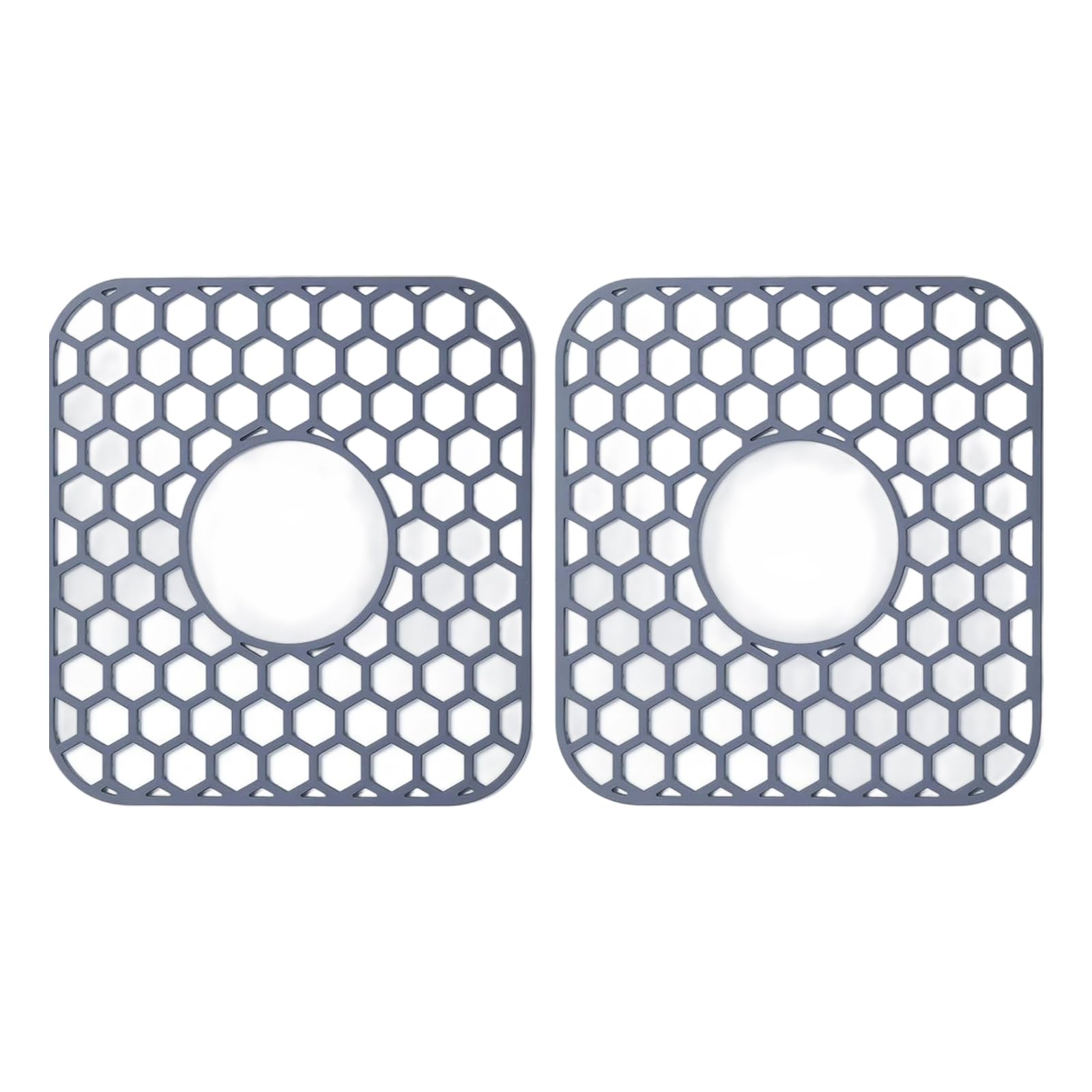 Hsioluted Of 2 Silicones Sink Liners for Kitchen Sink Protectors Pad Dishwasher Safe Nonslip Center Drain Silicones Liner