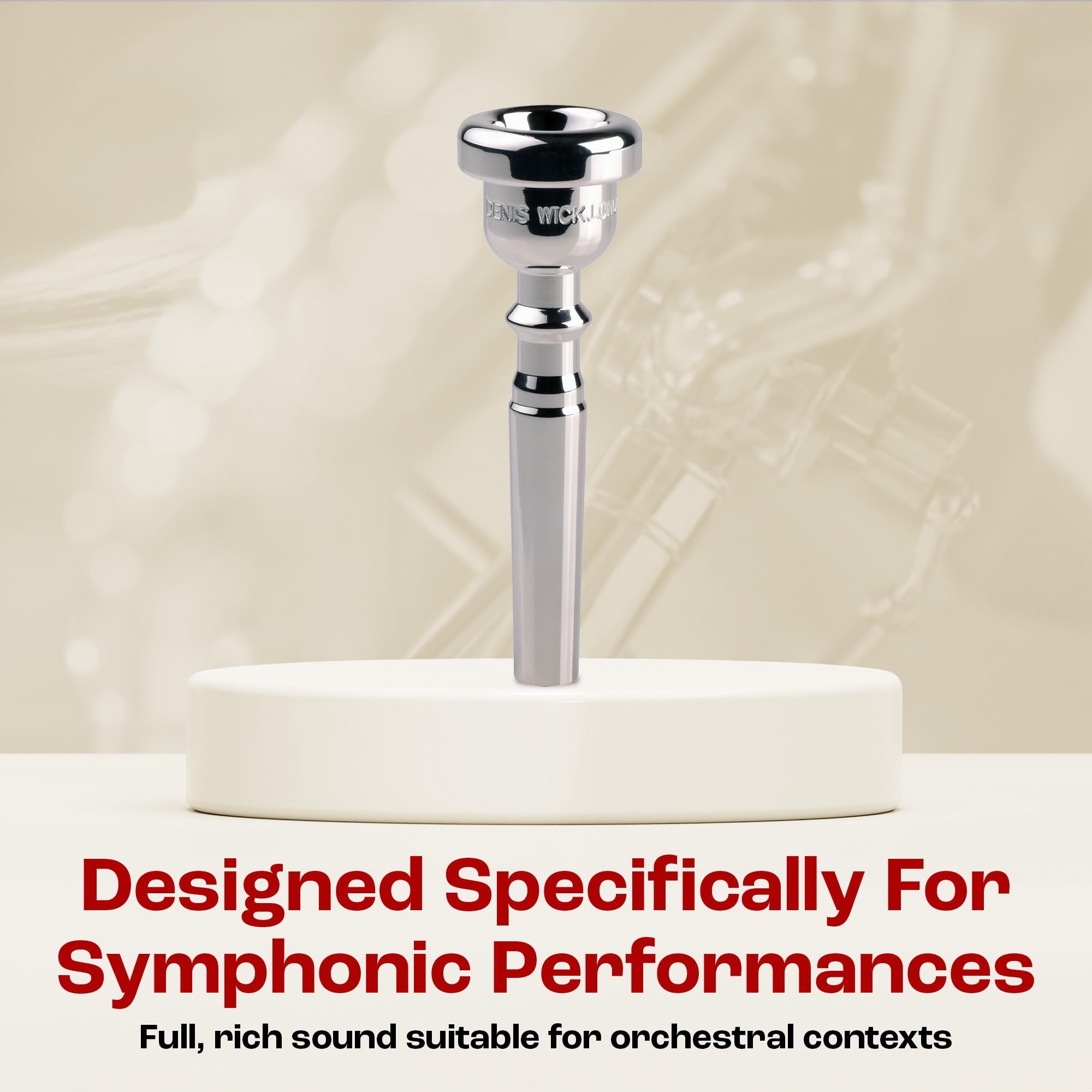DENIS WICK – 5182A-3C Bocchino Tromba American Classic Silver Plated, Tazza Standard 16.75 mm, Bordo Comfort, Suono Aperto, Proiezione Elevata, Uso Versatile