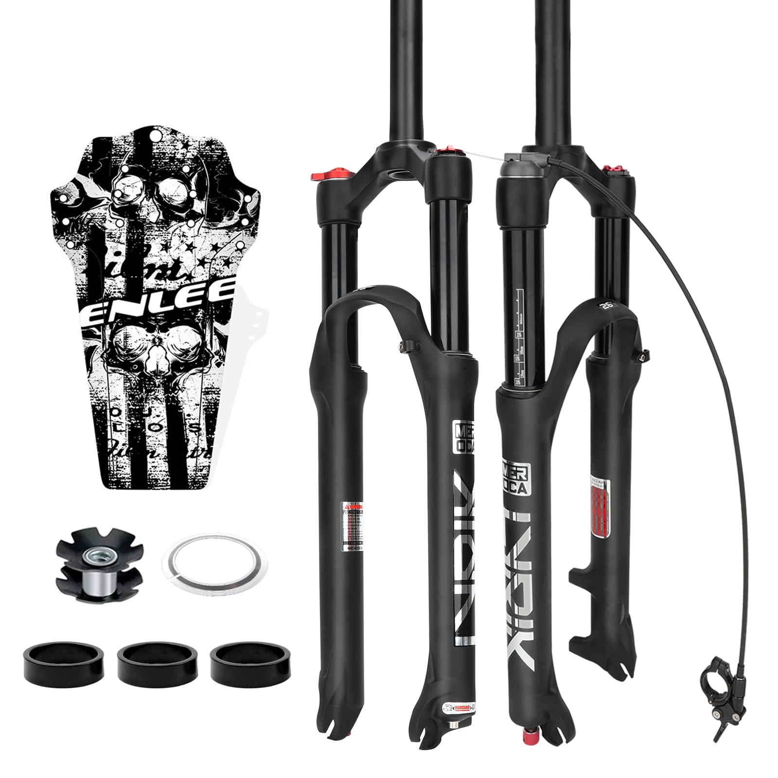 MEROCA Mountainbike Vorderradgabel 26 Zoll 27,5 Zoll 29 Zoll Luftdruck Stoßdämpfer Vorderradgabel Scheibenbremse Schnellspanner Version Luftgabel