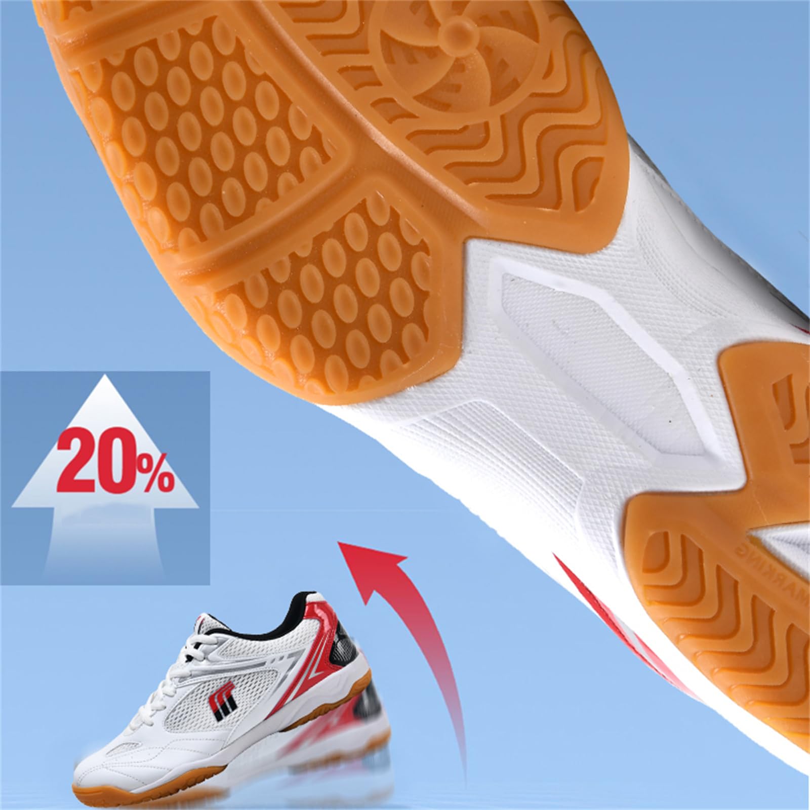 JiuQing Zapatillas De Tenis De Mesa Hombre Zapatillas De Tenis De Bádminton para Mujer Zapatillas De Entrenamiento Ligeras Antideslizantes para Interior