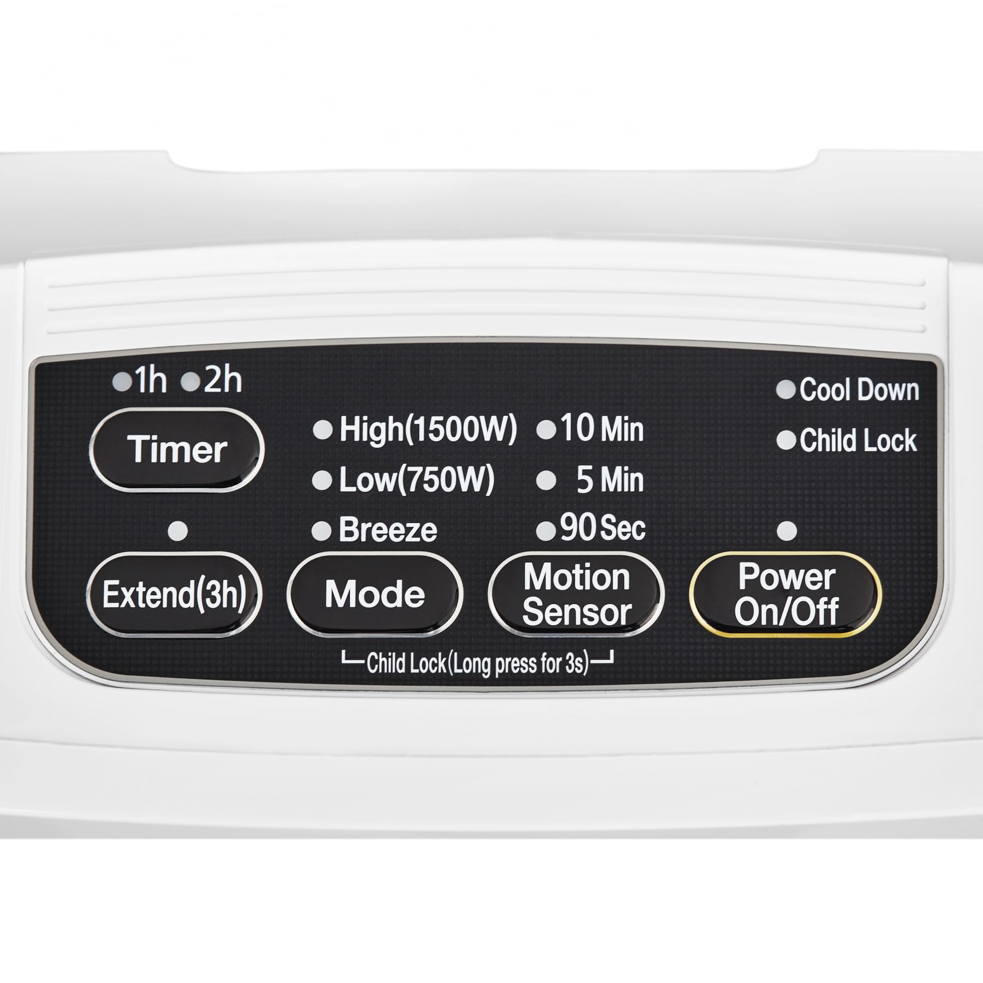 Iris Ohyama, Riscaldatore compatto/Radiatore mobile in ceramica, Portata 90cm, 1500W, Rilevatore di movimento per il risparmio, Timer, Bagno, soggiorno - Ceramic Fan Heater JCH-15TD4 - Bianco