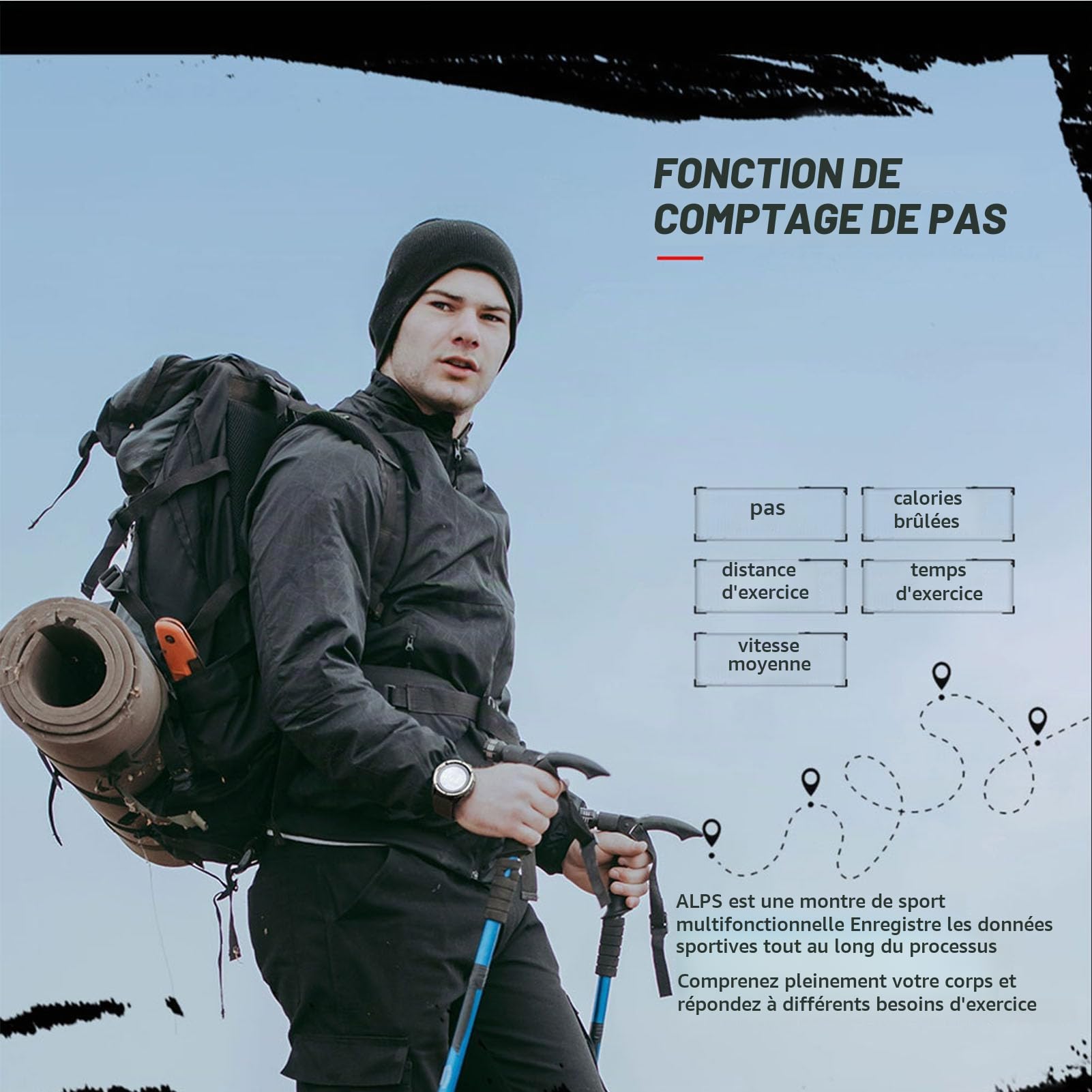 findtime Montre Militaire Homme Commando pour Homme Montre de Sport,Calendrier,Réveil, Chronomètre, Podomètre Montre Numérique Étanche 50ATM Cadran，Coloré