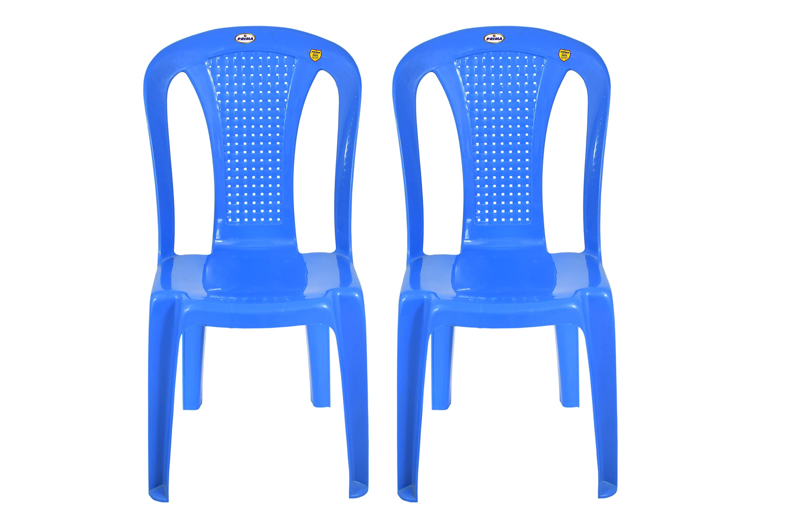 Prima Plastic Chair for Living Room | Set of 2 | Chair for Home, Living Room, Multipurpose | Stackable Chair Without Arm | 100% Virgin Plastic | Chair 4003 (Blue Colour)-image-49