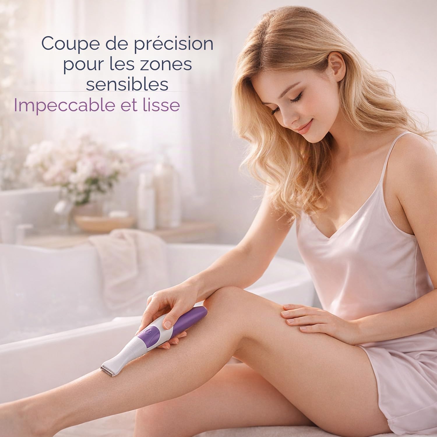 Tondeuse Bikini Rechargeable,rasoir electrique femme,Épilation indolore pour peaux sensibles,Précision & Confort,les Sourcils, la Moustache, la Barbe, les Bras, les Jambes,les Aisselles, la
