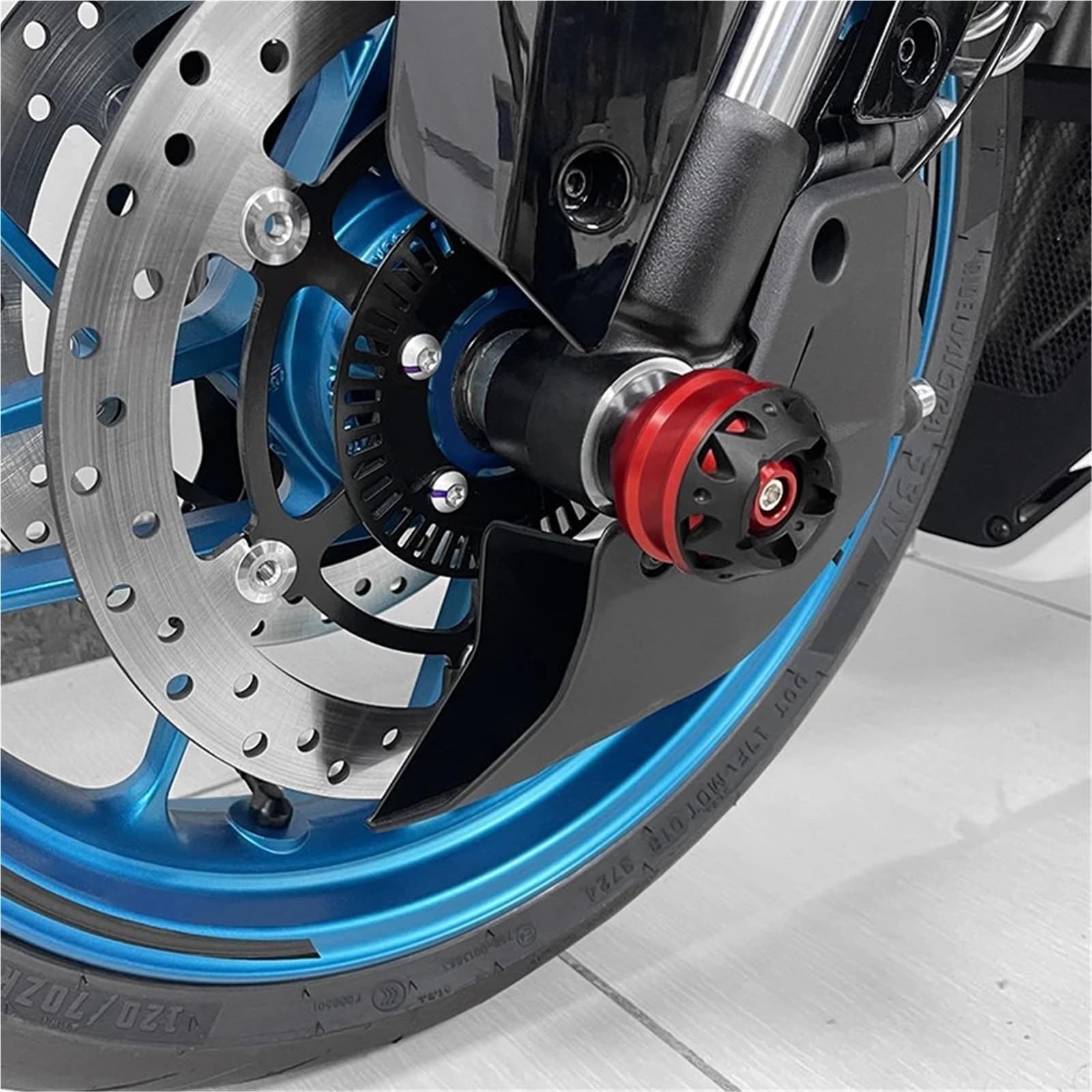 Pasuje do ochraniacza kół Multistrada950 Multistrada950s | Widelec przedniej i tylnej osi motocykla Suwaki Crash Protector koła(Rear Titanium)