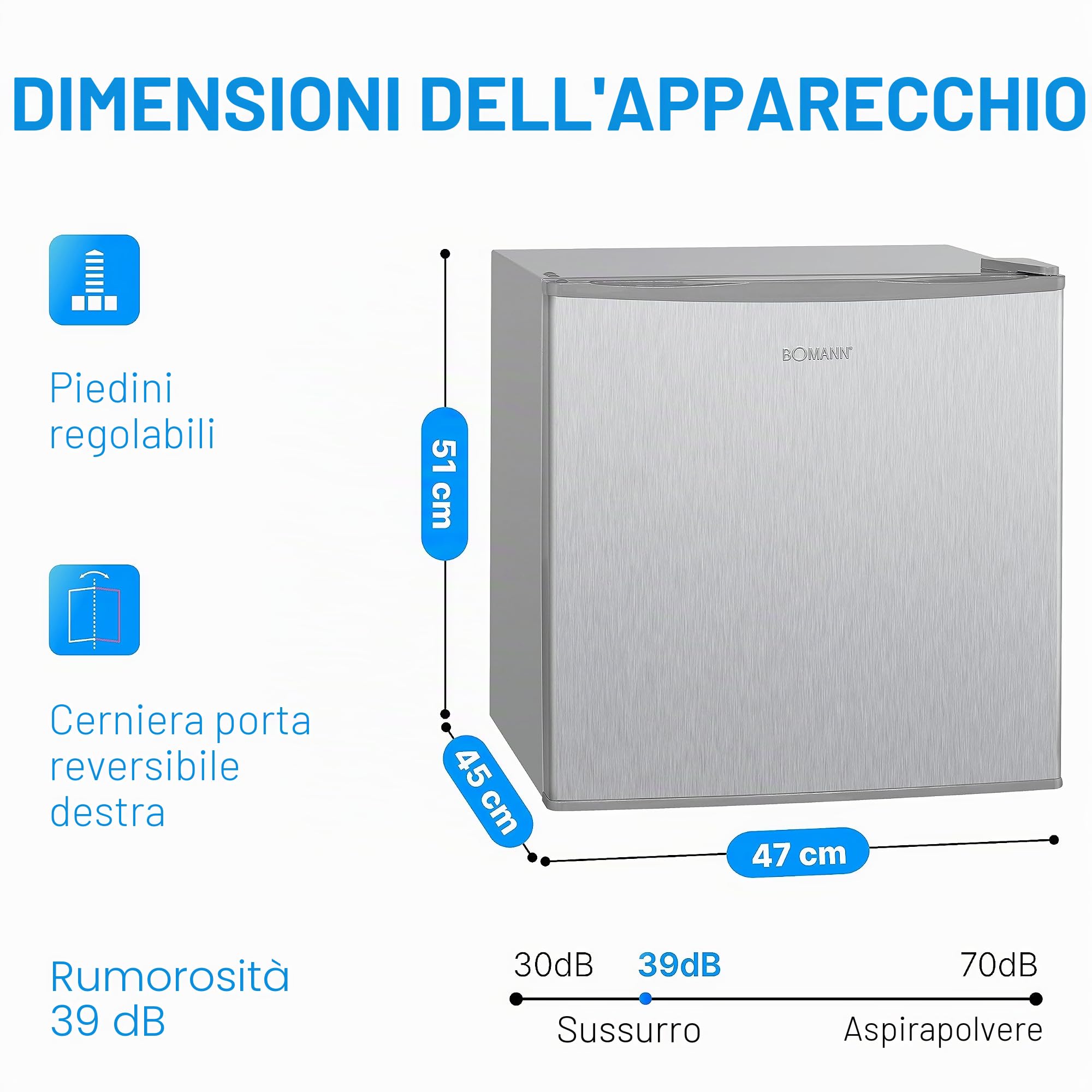 Bomann Freezerbox 31L | Congelatore piccolo con ripiano a griglia | chiusura intercambiabile e regolazione continua della temperatura | Mini congelatore con marcatura a 4 stelle | GB 341.1 inox