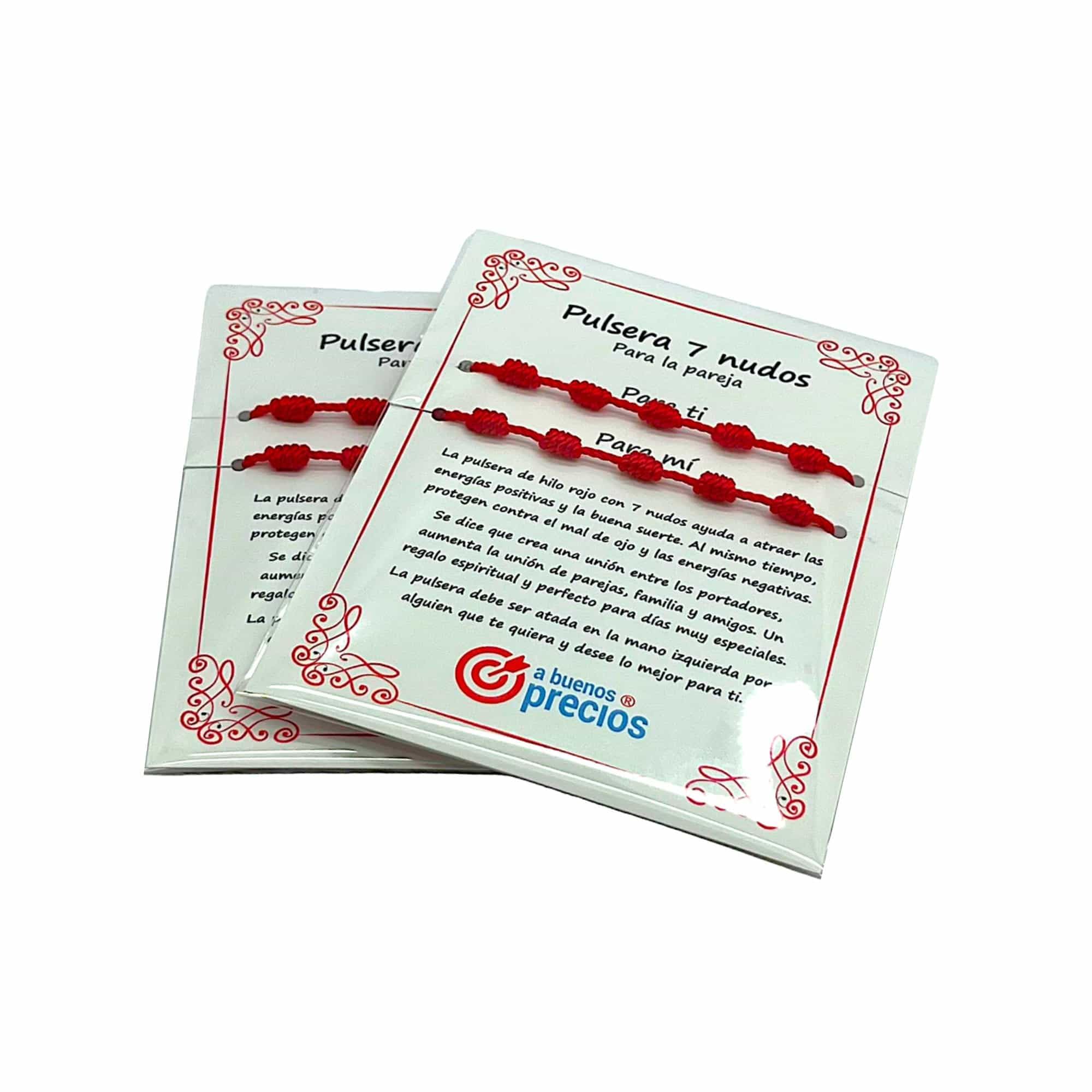 Bracciale Rosso 7 Nodi Originale Portafortuna - Amuleto Contro Il Malocchio In Filo Di Nylon, Protezione Dalle Energie Negative, Regolabile Unisex, Fatto A Mano In Spagna
