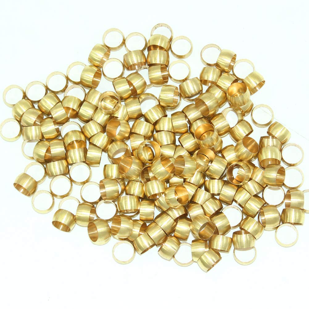 Joywayus Brass Compression Fitting Sleeves Ferrule Ring for 6mm Tube ...
