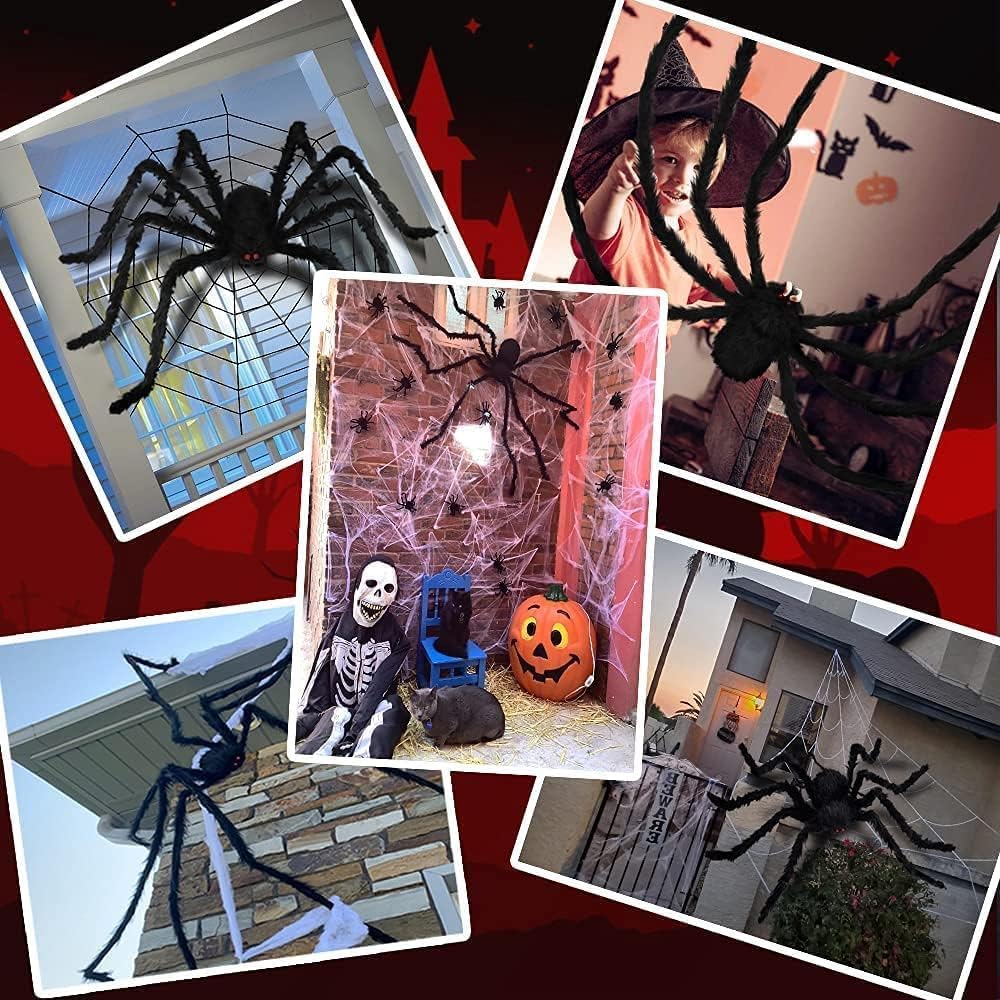 Ragno Gigante Peloso 127 Cm Per Halloween – Decorazione Spaventosa Per Esterni E Giardino