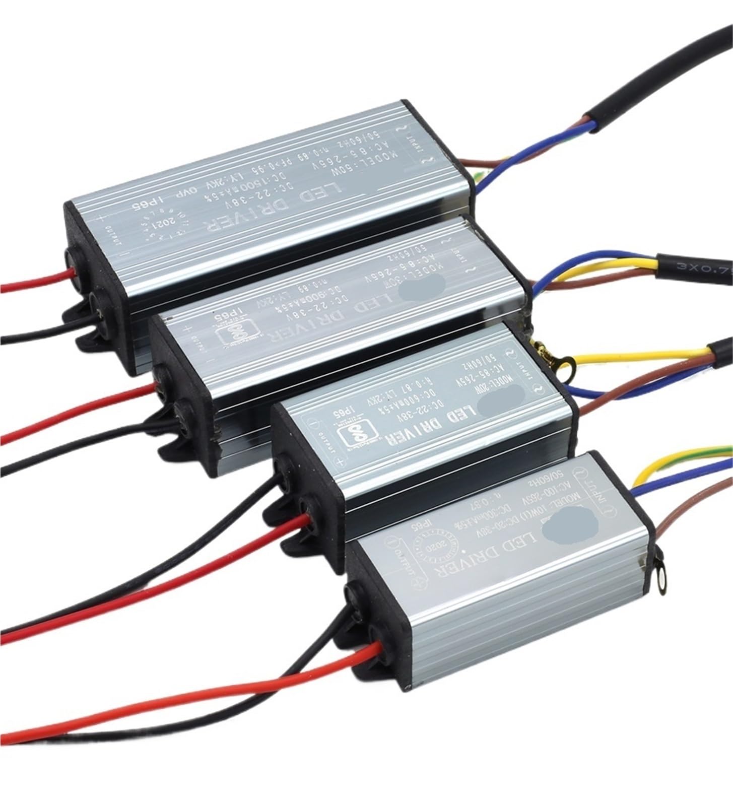 Trasformatore adattatore driver LED Drive IP67 da 10W, 20W, 30W e 50W, da AC100V-265V a DC20-38V, alimentatore for proiettore(600MA 20W X2)