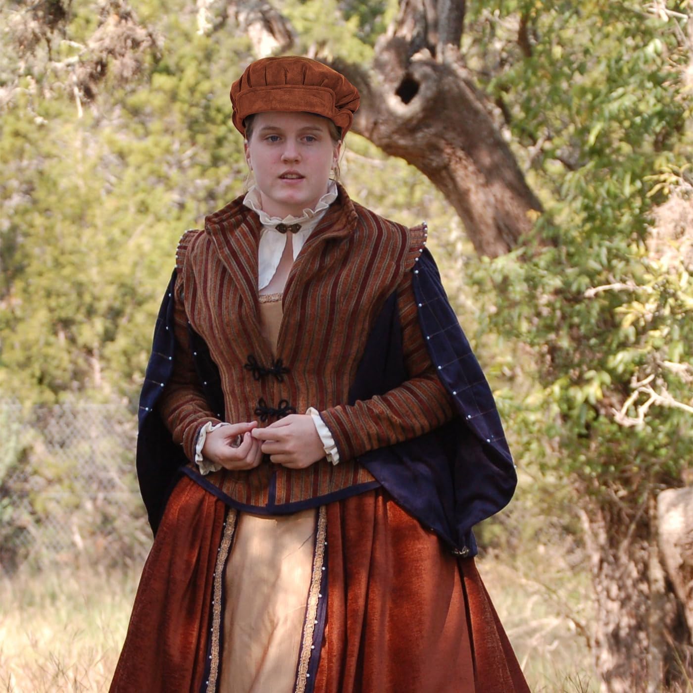 FURPHI Medieval Beret Cap for Men Women Faux Suede Hat Renaissance Festival Costume Accessories - Image 3