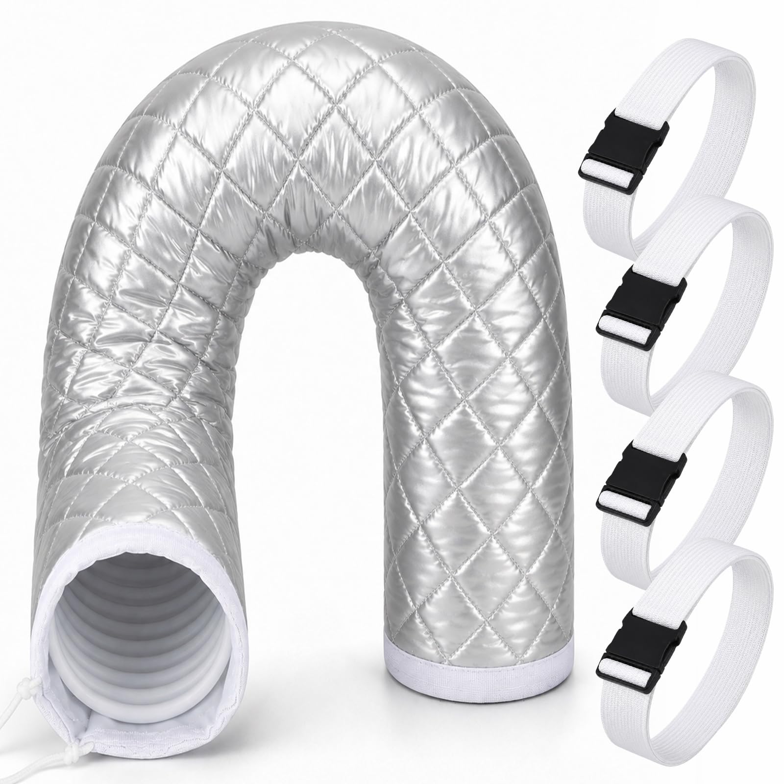 TUT Housse de protection pour climatiseurs portables avec cordon de serrage et 4 sangles de fixation réglables, 150 x 50 cm, isolation pour climatiseur