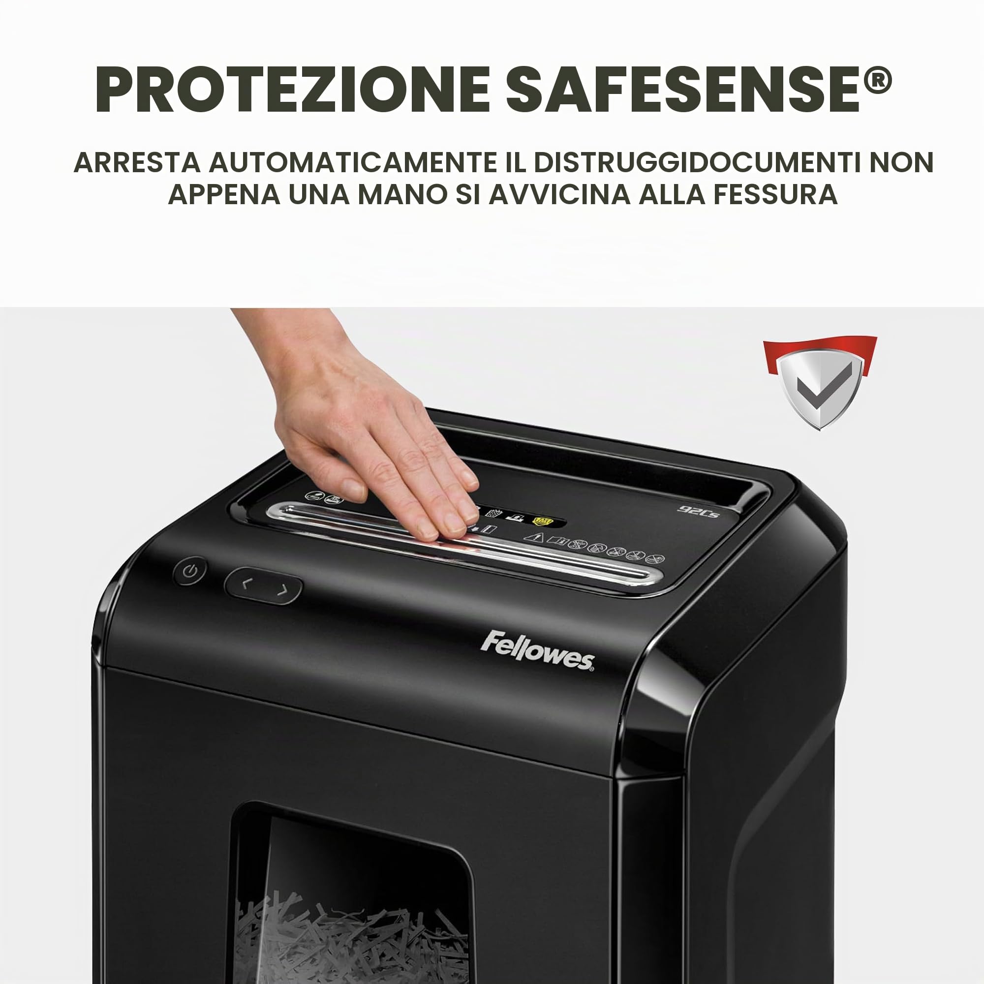 Fellowes 92Cs Distruggidocumenti Nero 1719301 Taglio di Particelle 4 x 38 mm P4 18 Lati