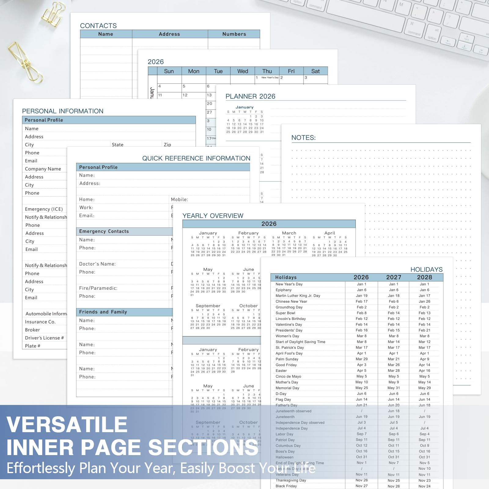 GuassLee Large 2026 Planner Weekly and Monthly Planner from January 2026-December 2026 8 5x 11 Calendar Agenda Book — view 6
