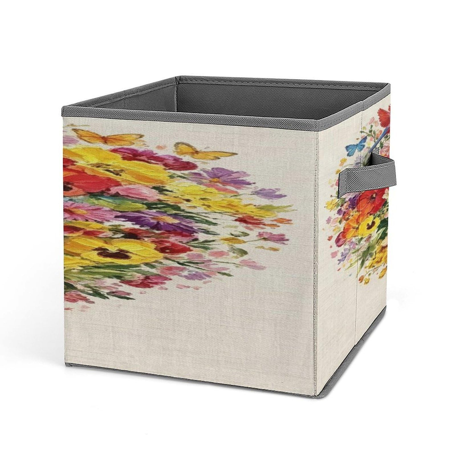 Fekiloot Style Flowers Butterflies Storage Bins Storage Baskets
