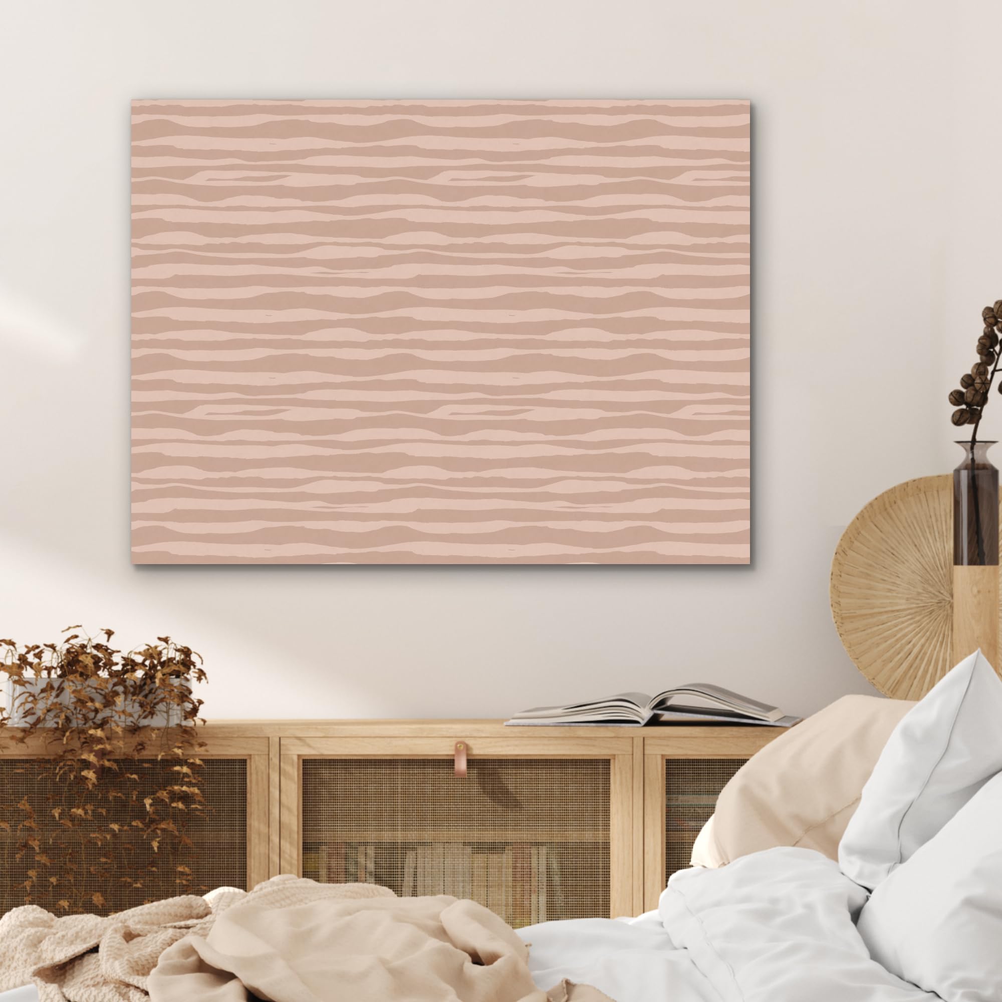 MuchoWow© Pannelli Fonoassorbenti Parete Acustici 80x60 cm Insonorizzanti Pannello Fonoassorbente Design Isolante Acustico Fonoisolanti Insonorizzazione Stanza Strisce - Rosa - Fantasia