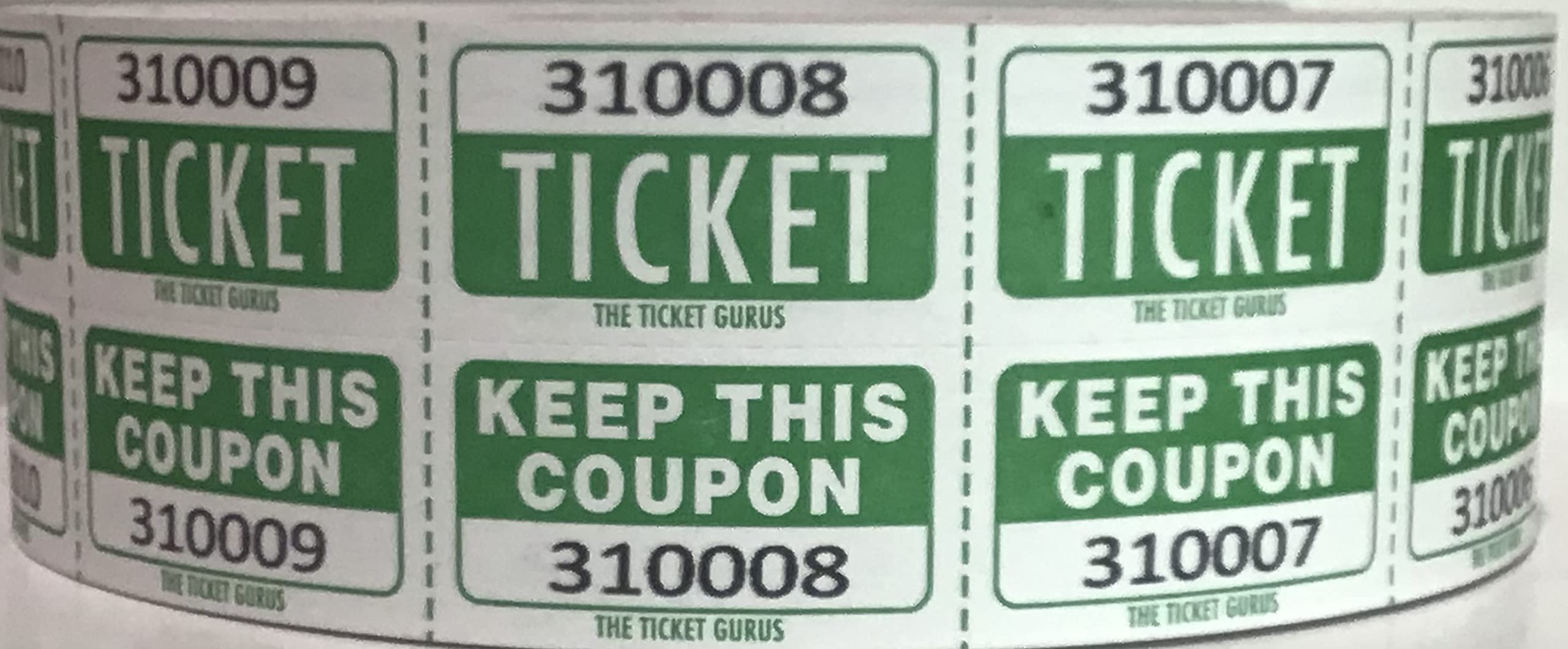 The Ticket GurusEasy Read Large Number Double Raffle Roll 2000 (Easy Read Green)