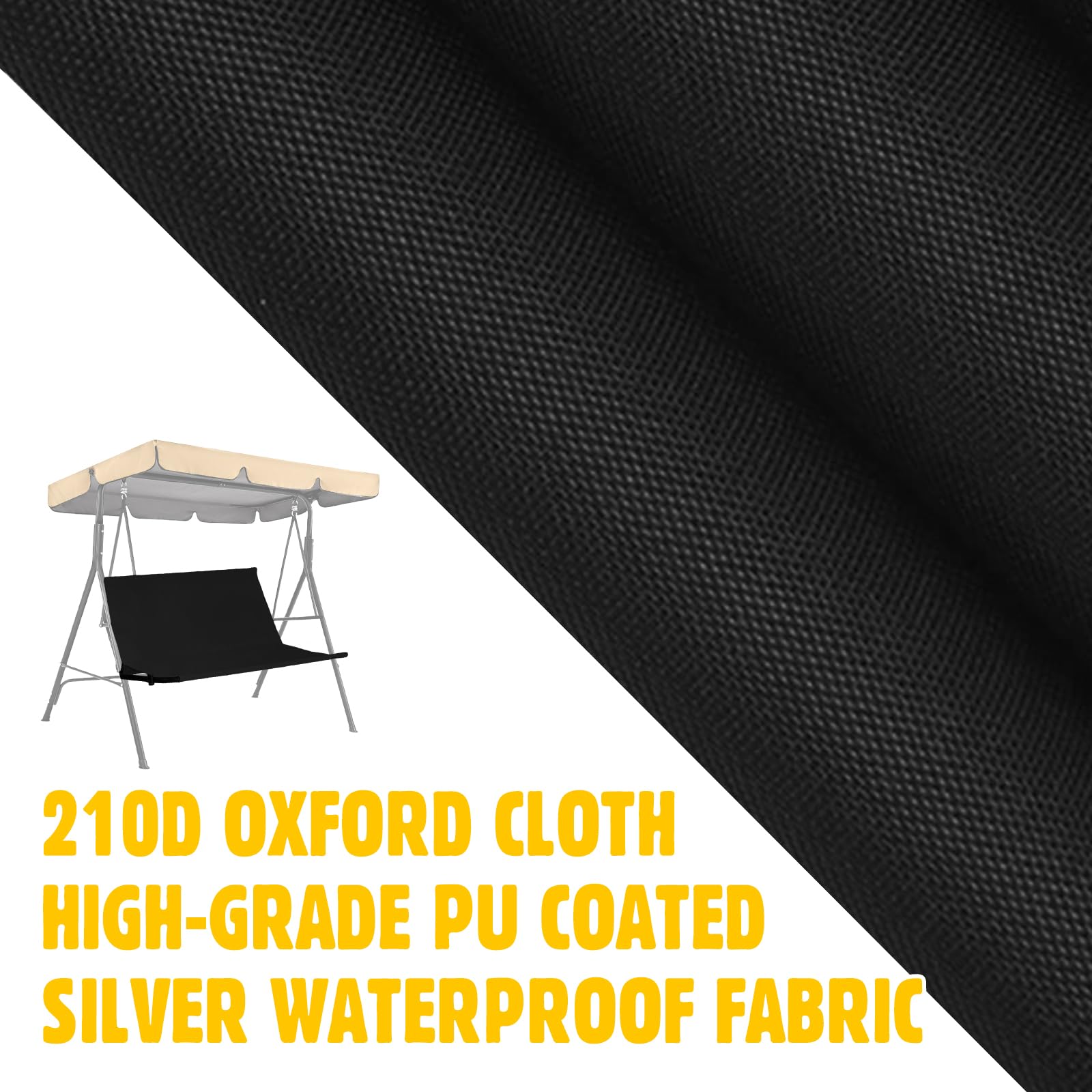 Funda de asiento de columpio de repuesto: 210D tela Oxford para columpios de Hollywood, resistente al agua y al sol, para jardines, patios y balcones (138 x